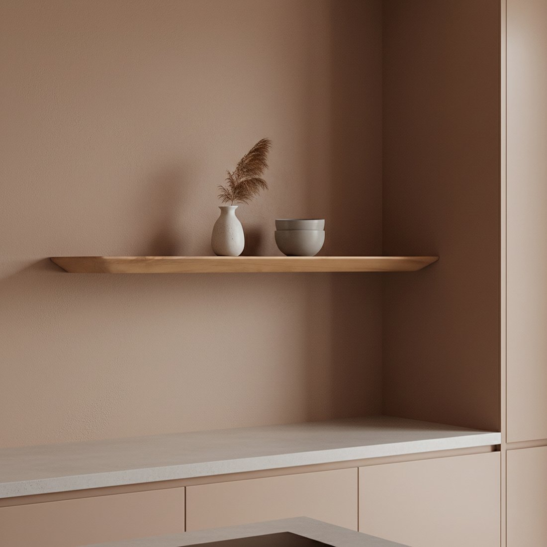 Raw Materials Craftsman Teakholz-Wandregal 90cm