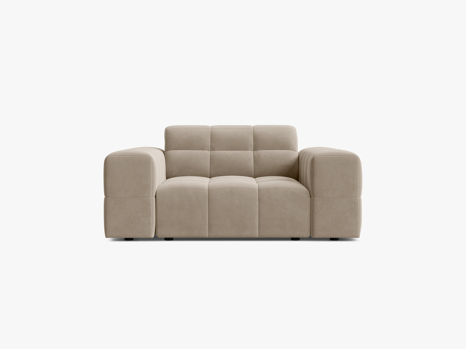 Micadoni Sessel Jennifer 1-Sitzer Samt Bluvel Dunkelbeige