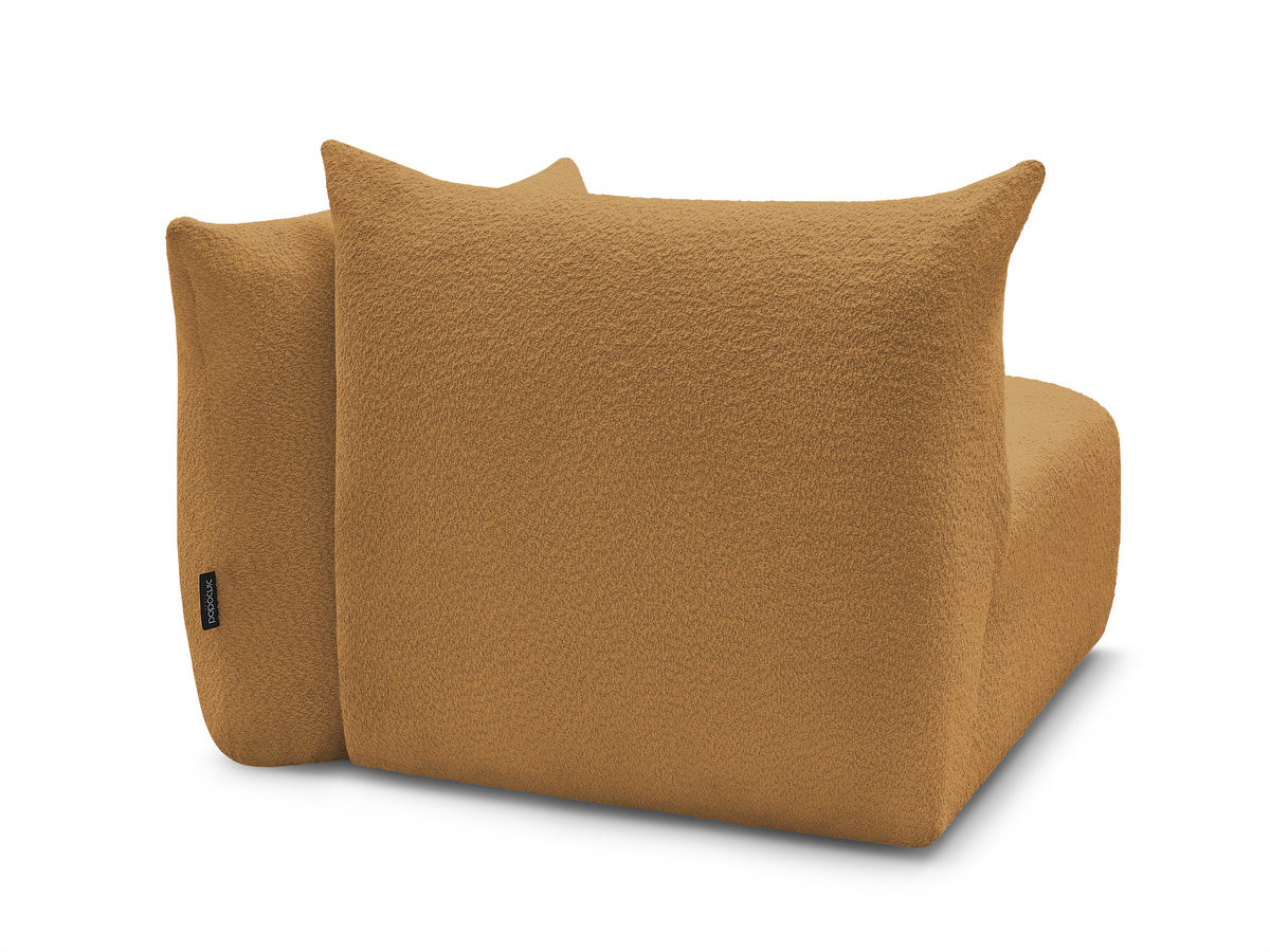 Bobochic Azra Sofamodul 1-Sitzer 117 × 112 cm Bouclé-Stoff Gelb Ecke links