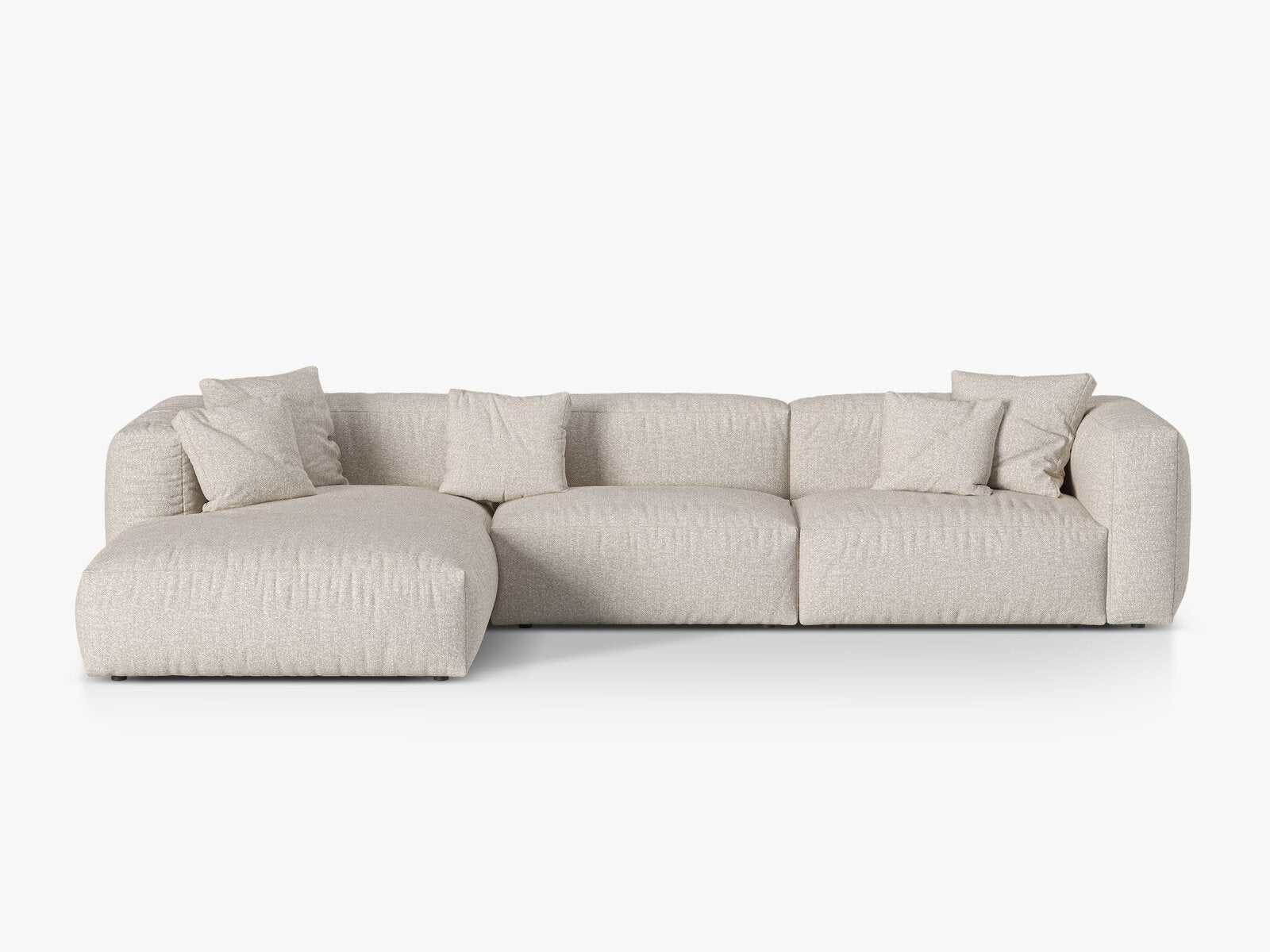 Micadoni Ecksofa Martina 3-Sitzer Links Boucle Monet Beige