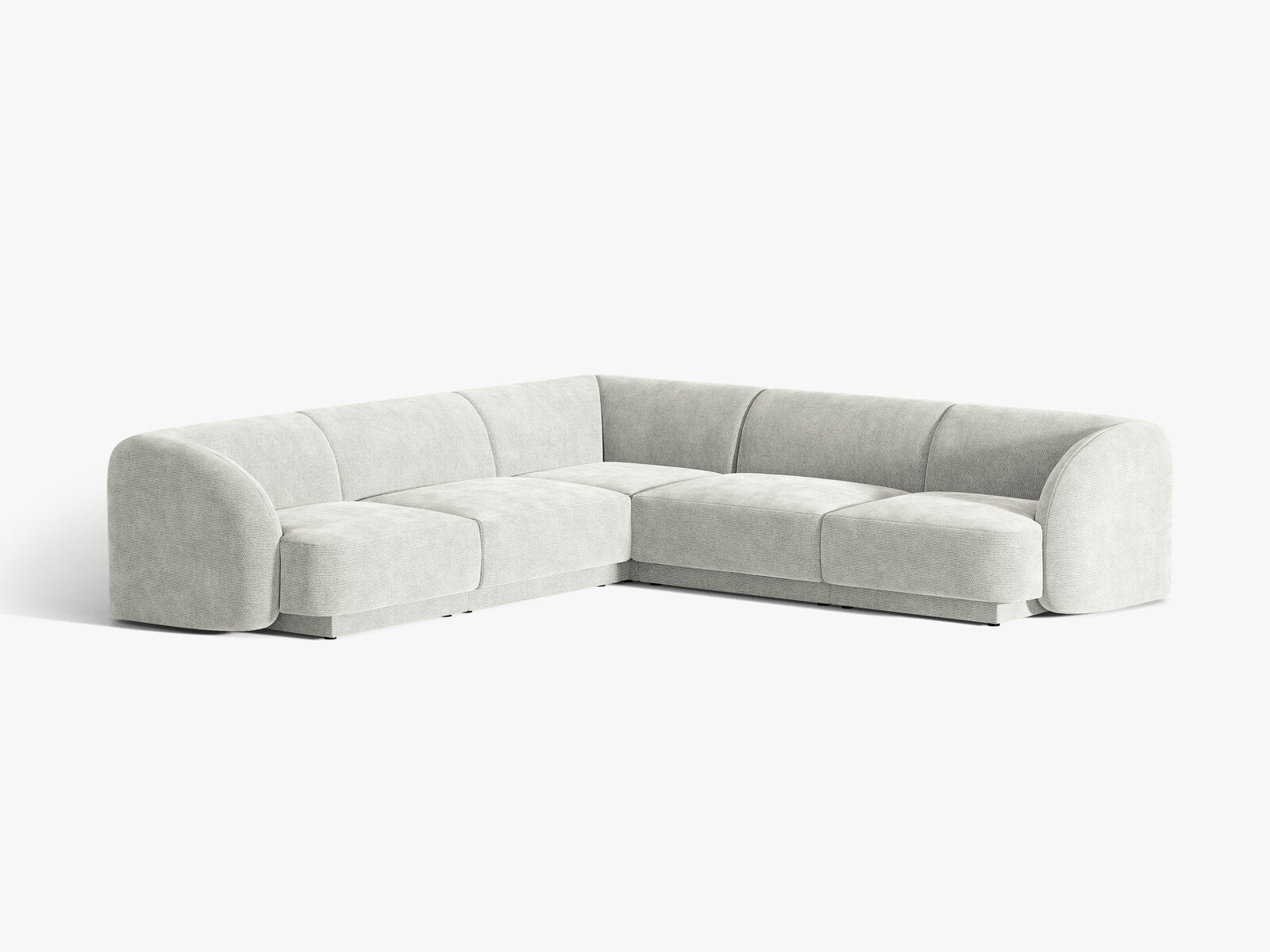 Micadoni 5-Sitzer Symmetrisches Ecksofa Miley Chenille Eden Silber