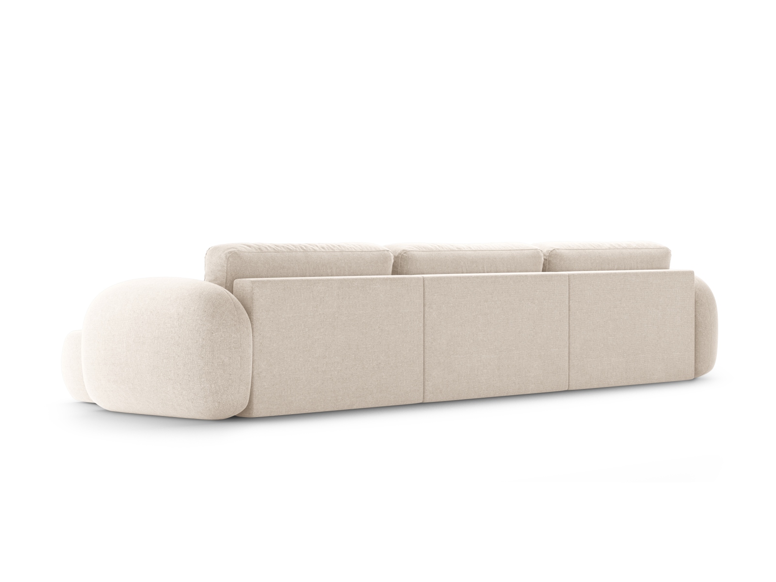 Cosmopolitan Design Panoramasofa Tonale 5-Sitzer mit Schlaffunktion und Bettkasten Chenille Eden Helles Beige