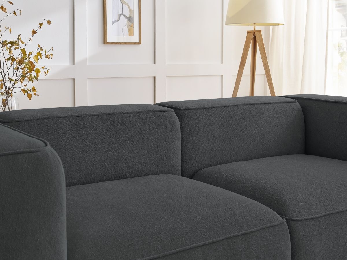 Bobochic Zephyr Sofa 2-Sitzer Strukturstoff Dunkelgrau