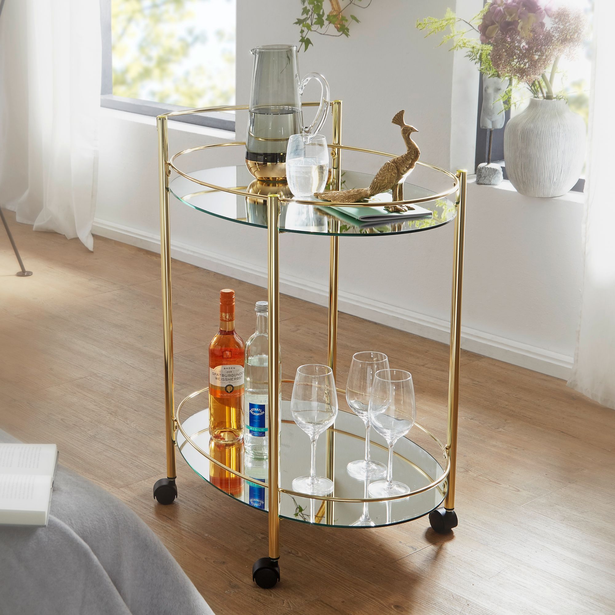Servierwagen Ryslinge Metall Gold 67 × 46 × 79 cm