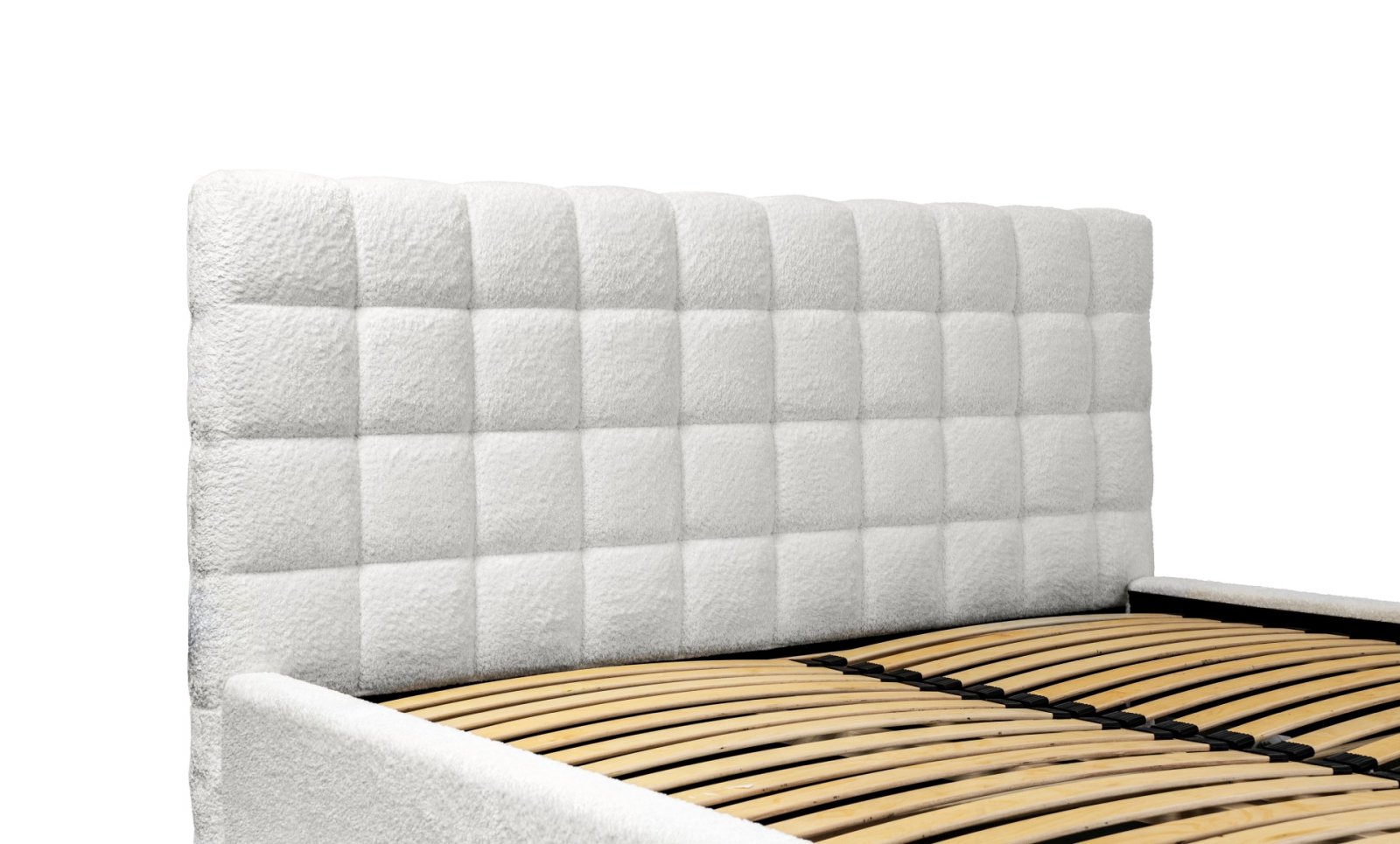 Polsterbett Tano Boucle 160x200 mit Holzrahmen Euphoria 01 Ivory