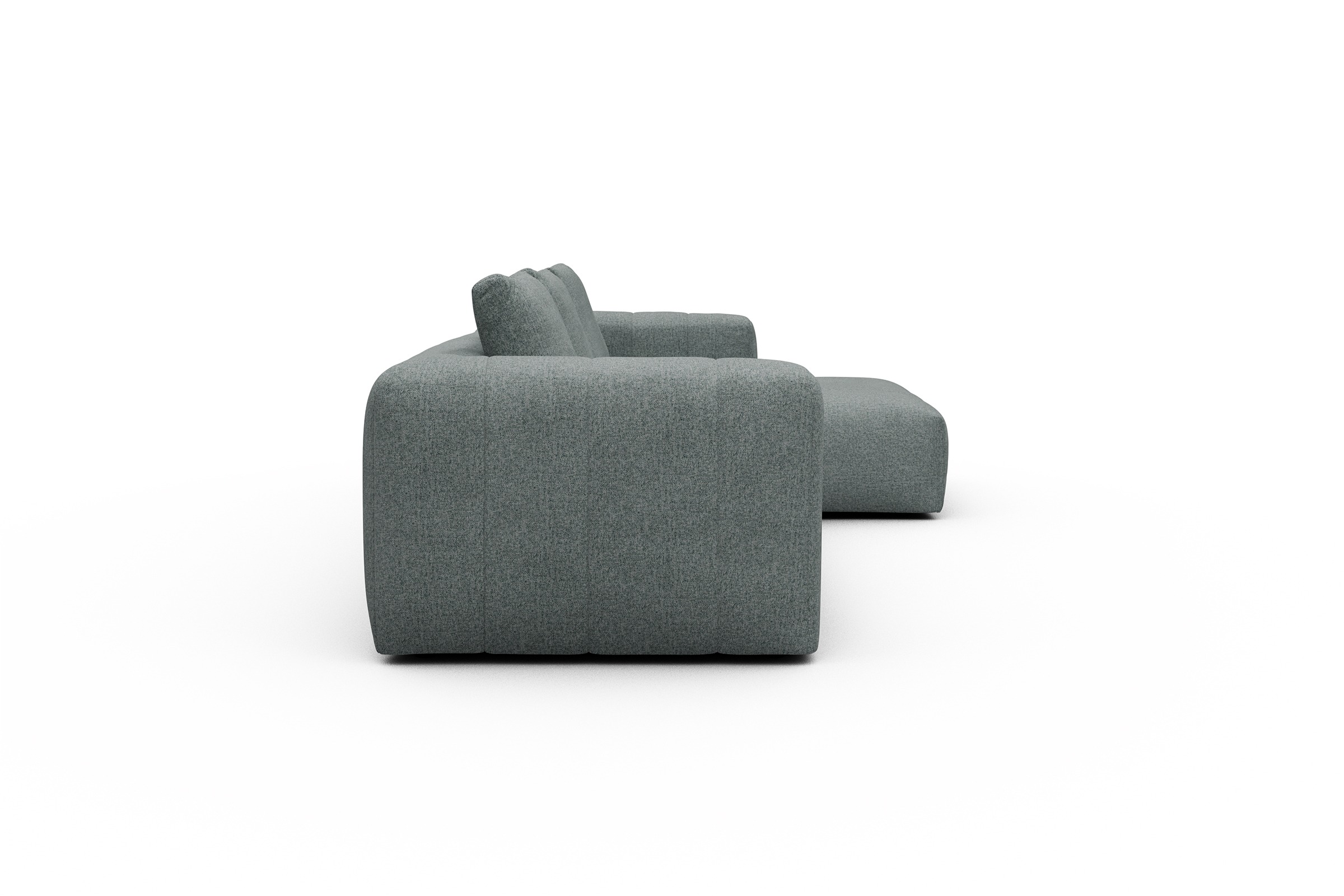 Ecksofa Hugo 2,5-Sitzer Armlehne links mit Chaiselongue Casone-Light-Mixed-Green