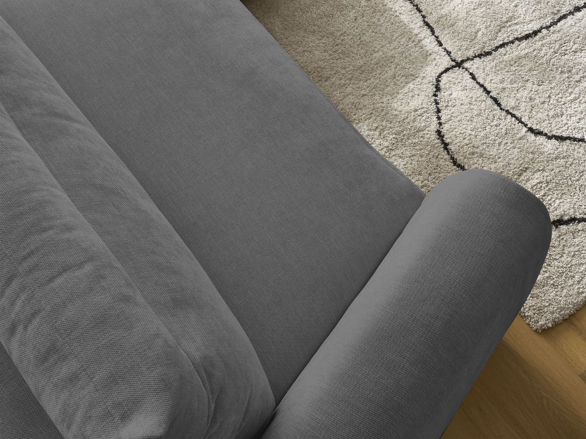 Bobochic Aden Ecksofa 293 × 152 cm Stoff Dunkelgrau Ecke rechts