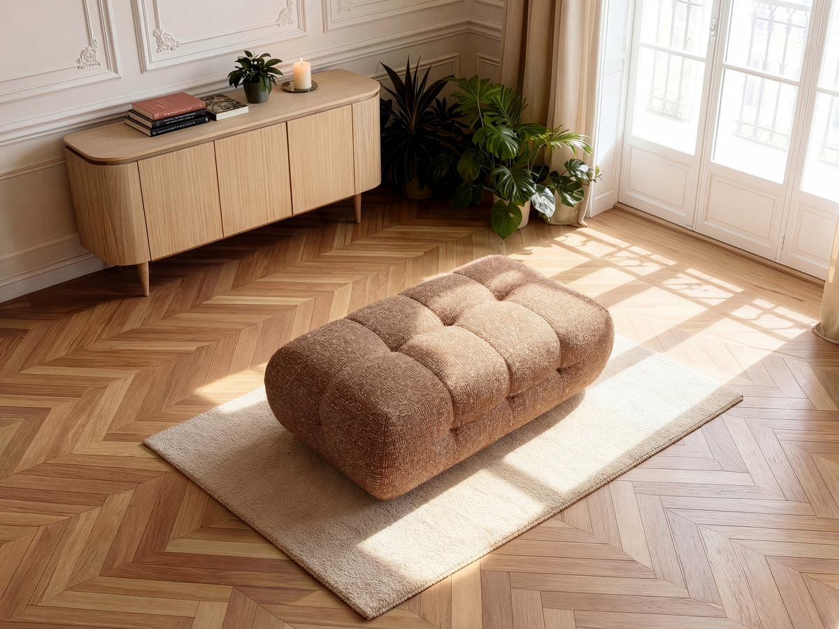 Bobochic Laura Pouf 135 × 84 cm Melange-Stoff Orange