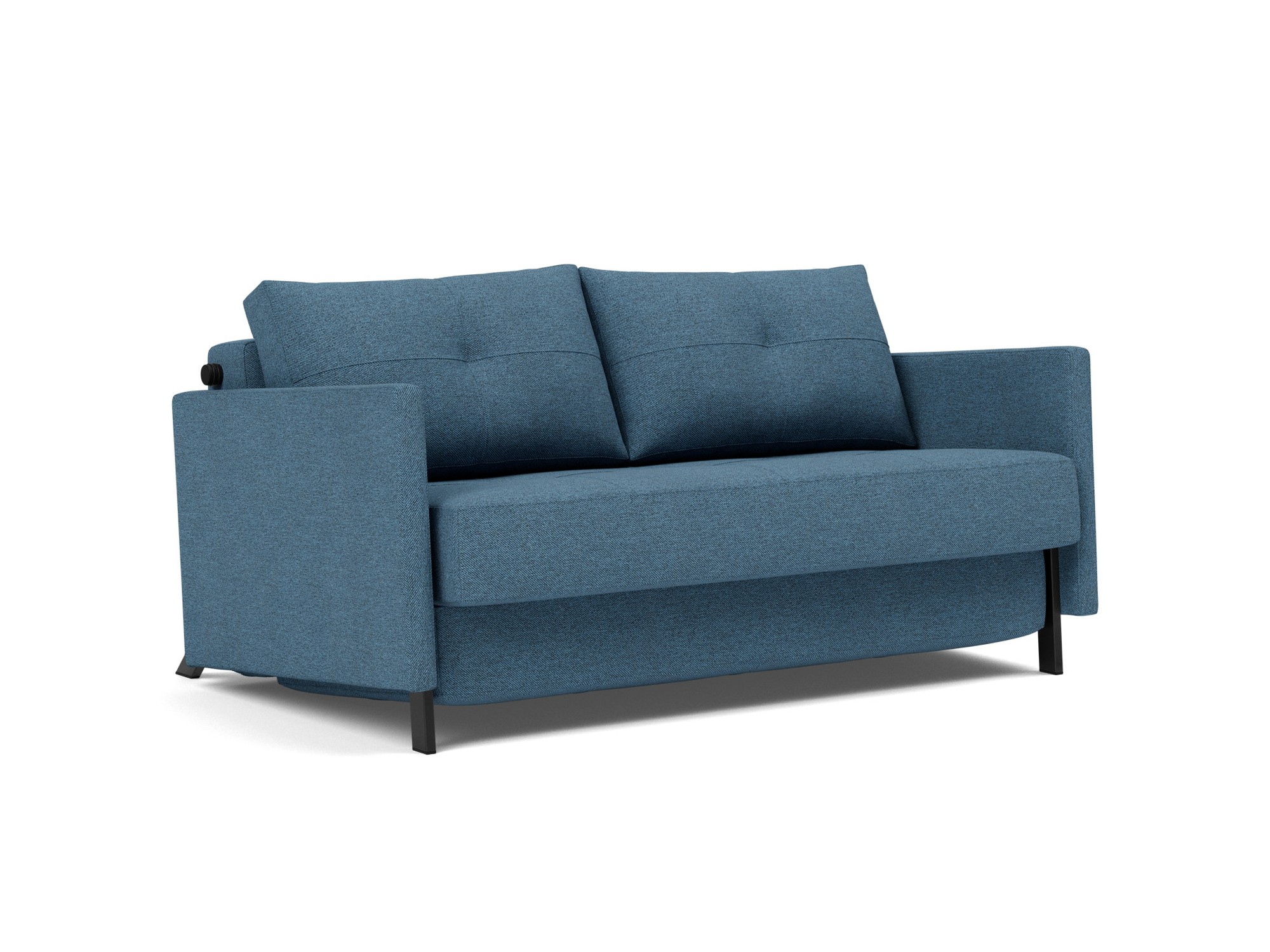 Schlafsofa Cubed mit Armlehnen 140 Strukturierter Stoff Weda 302-Weda-Blue