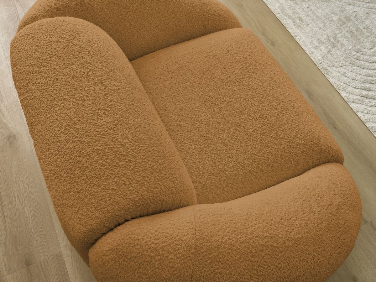 Bobochic Tina Sessel Bouclé-Stoff Gelb