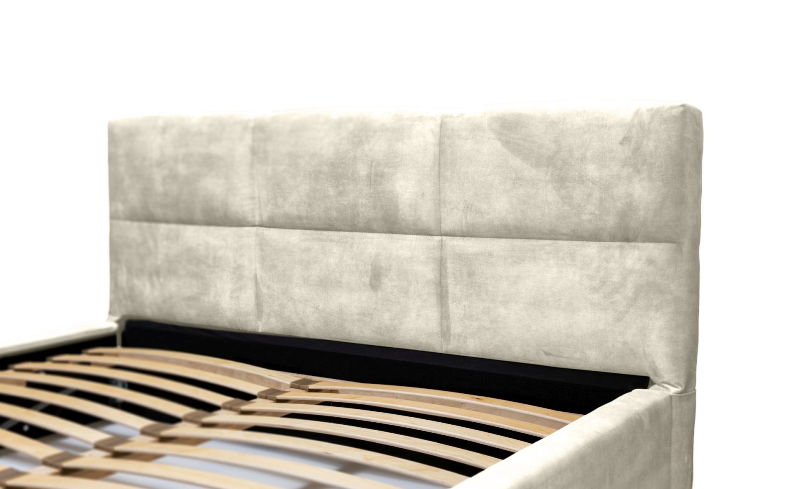 Polsterbett Portoza Samtstoff 140x200 mit Metallrahmen Macau Sand