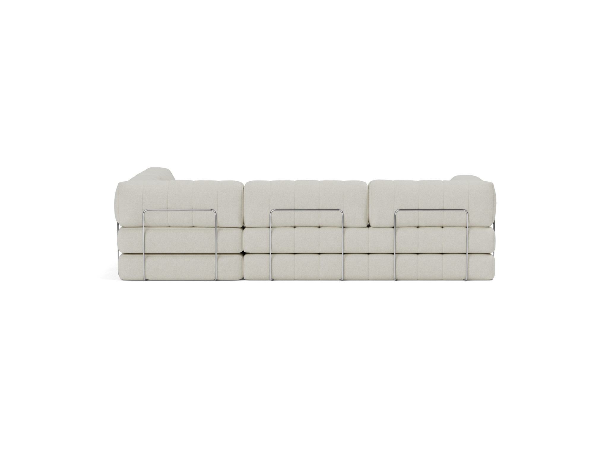 Eck-Schlafsofa CozyPad L-Form mit Armlehne Flachgewebe Mixed Dance 527-Natural