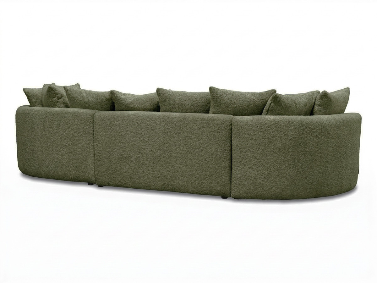 Bobochic Calypso Ecksofa Bouclé-Stoff Grün Ecke rechts