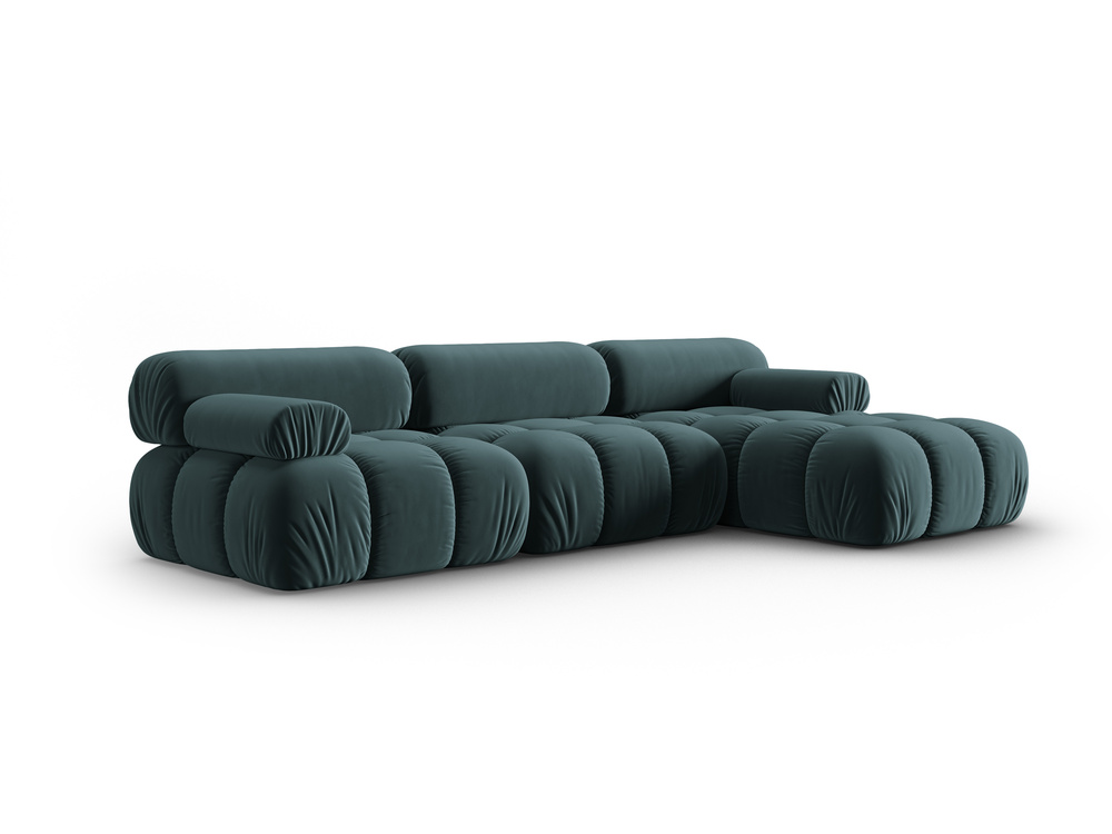 Cosmopolitan Design Modulares Ecksofa Cortina 4-Sitzer Samt Bluvel Türkis Rechts