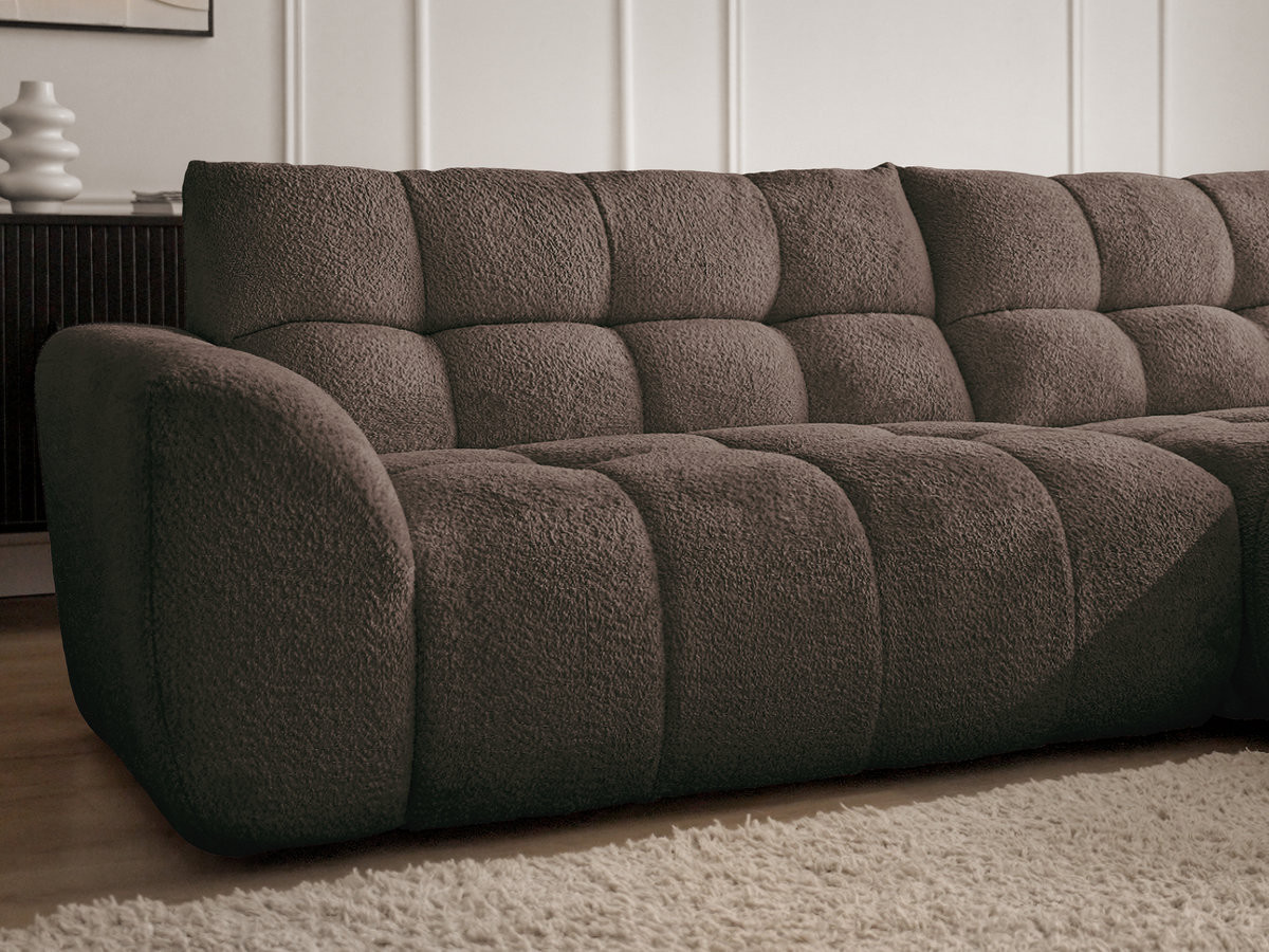 Bobochic Jaya Ecksofa Chenille Braun Ecke rechts