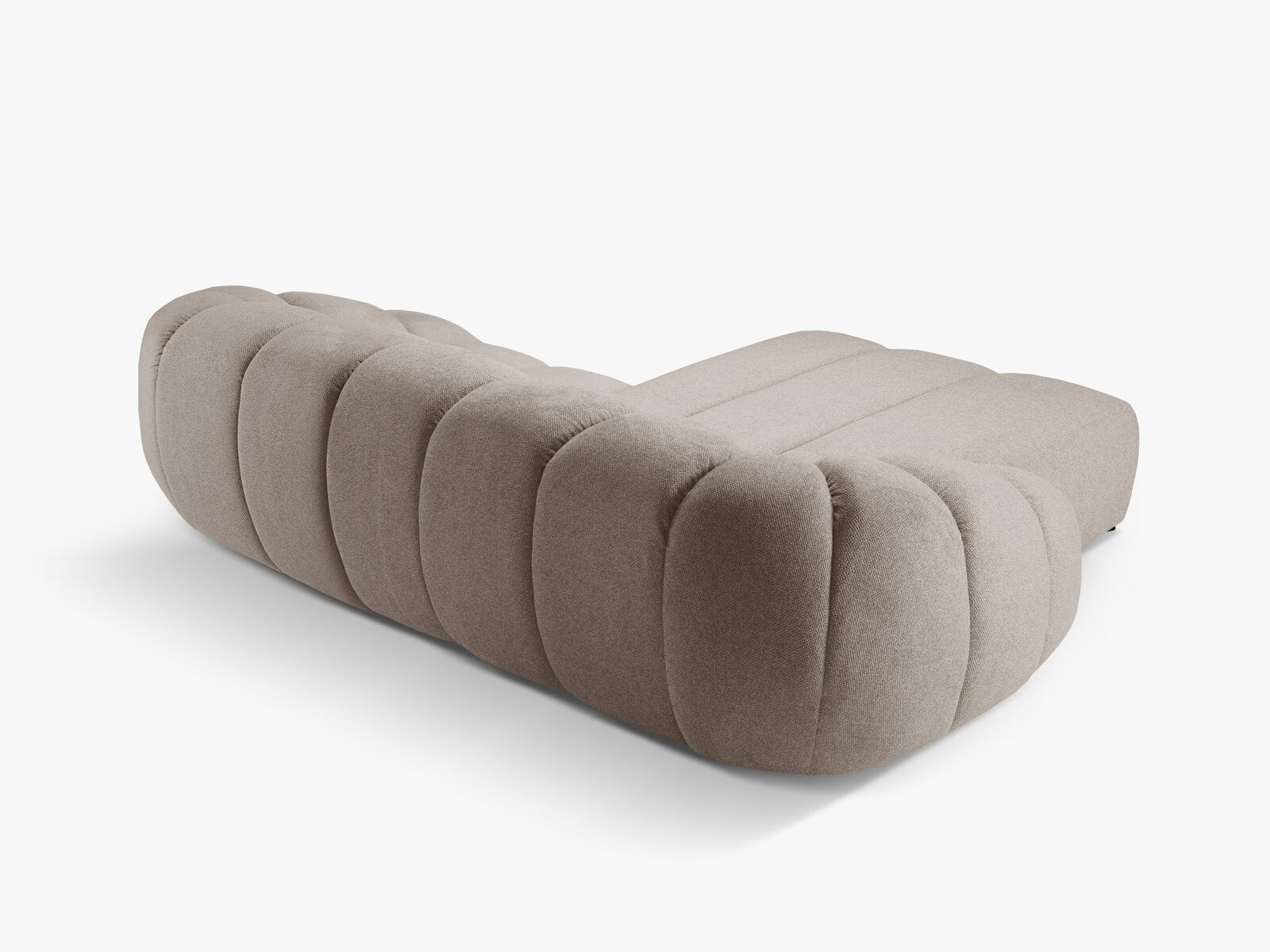 Micadoni Ecksofa Diana 3-Sitzer Links Strukturierter Samt Bubble Dunkelbeige