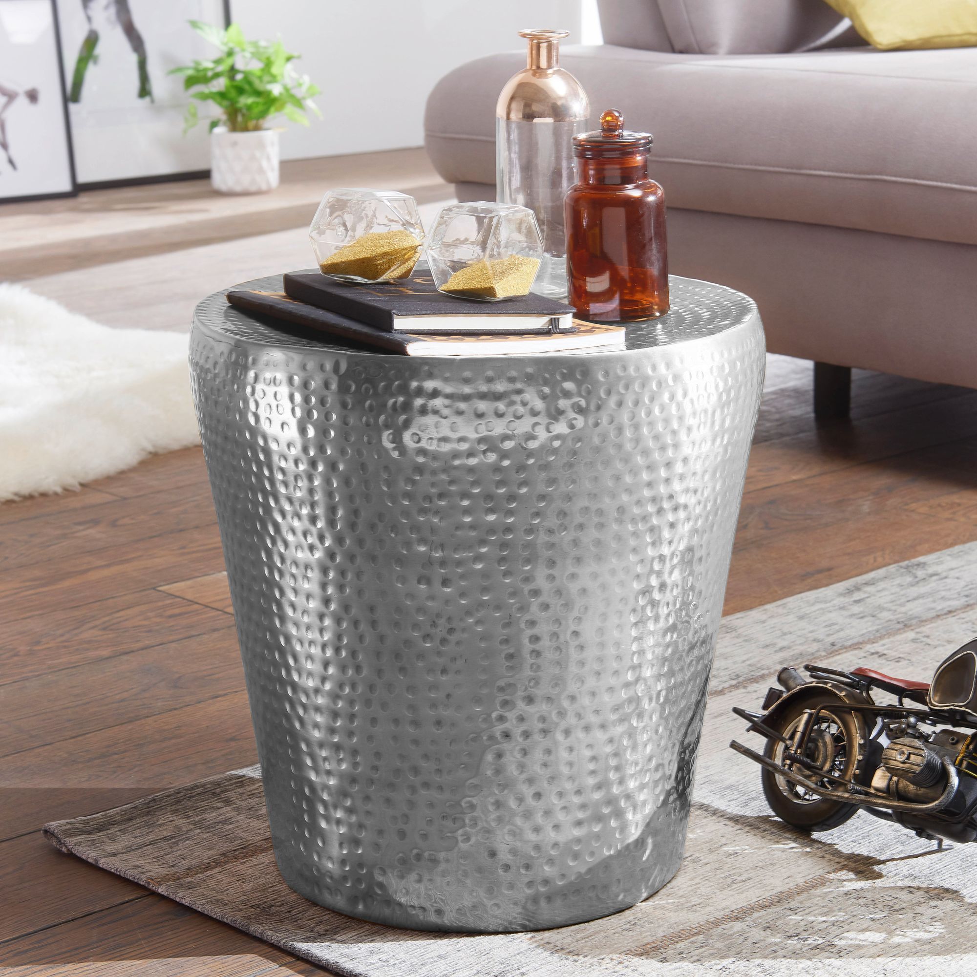 Beistelltisch Vega Aluminium Silber Ø 41 × H 41 cm
