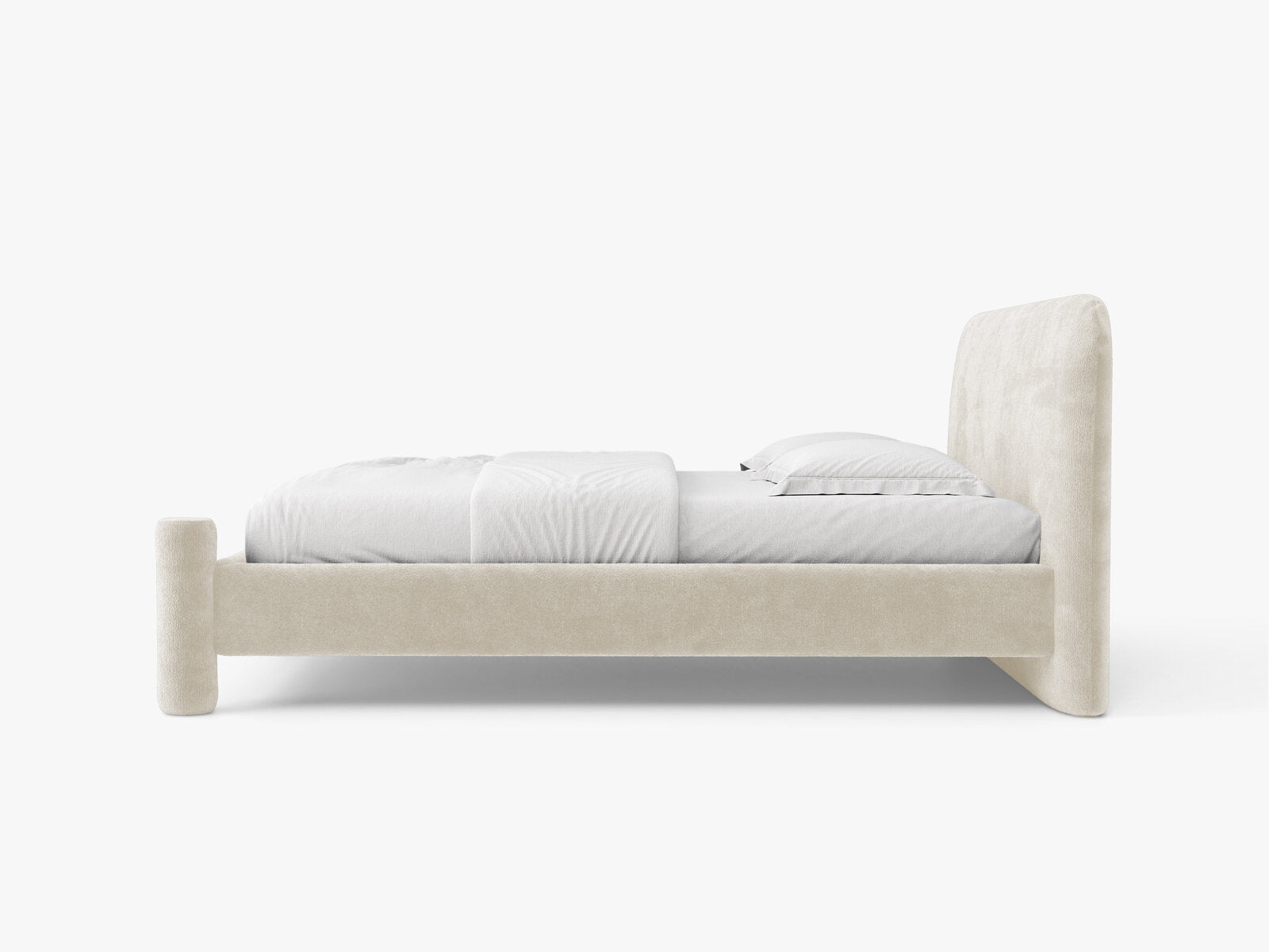 Micadoni Vera Bett mit Kopfteil Chenille Perfect Harmony Helles Beige 140x200