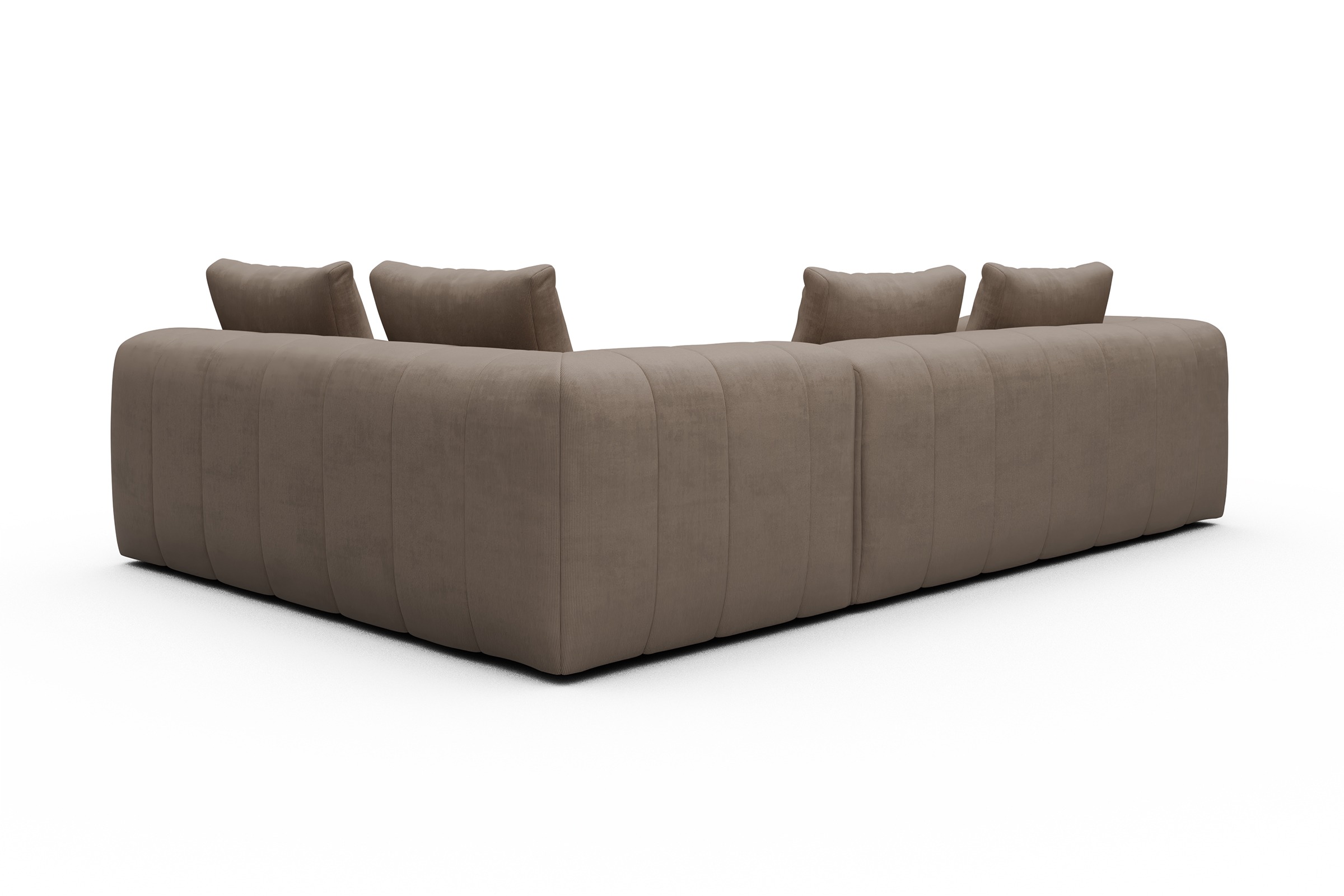 Ecksofa Hugo 2x 2,5-Sitzer Armlehne links Cordufine-Biege