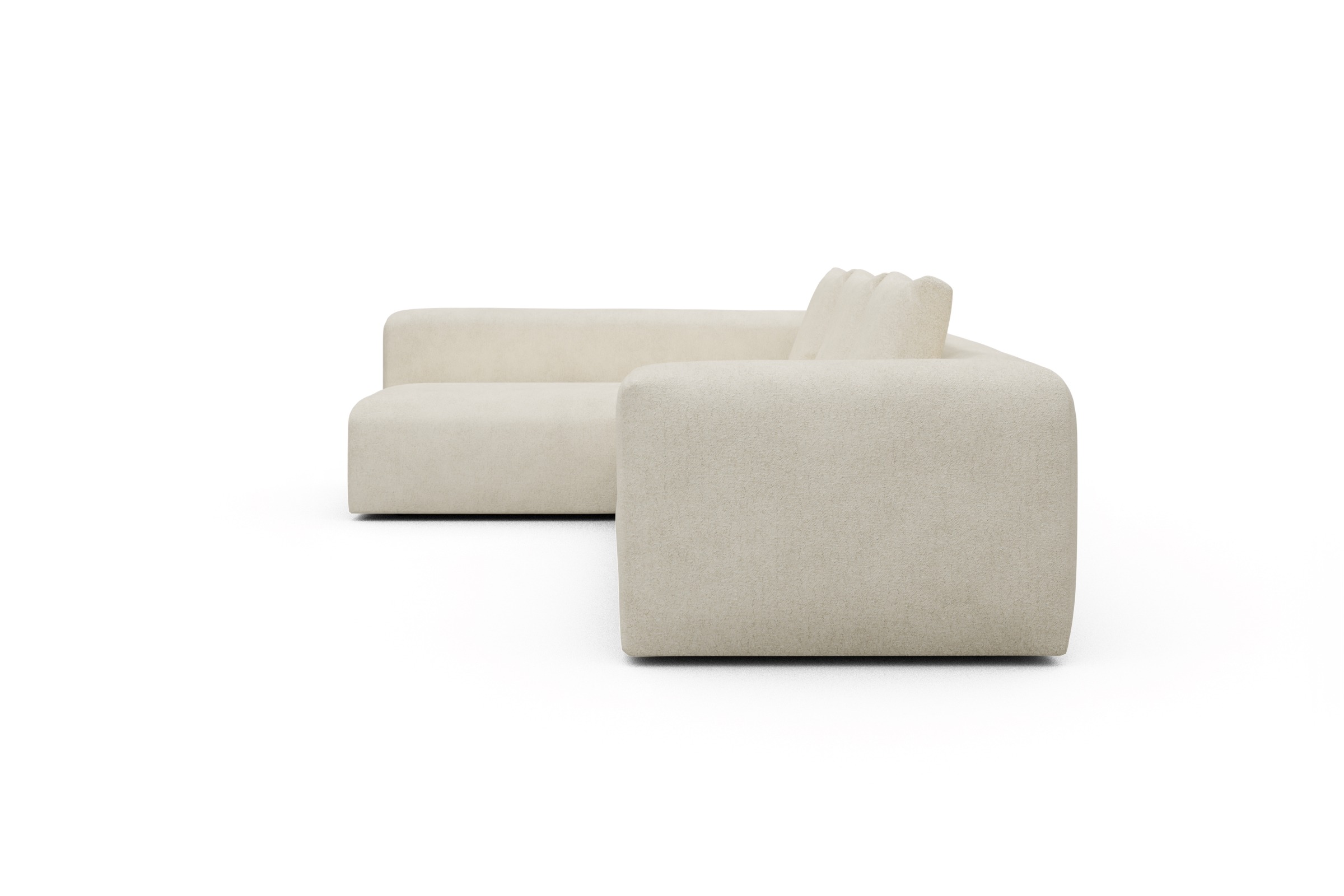 Ecksofa Fred 2x 2,5-Sitzer links offen Boucle-Off-White