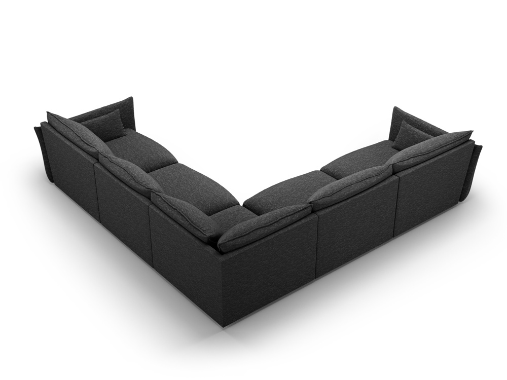 Cosmopolitan Design Symmetrisches Ecksofa Matera 7-Sitzer Chenille Eden Anthrazit