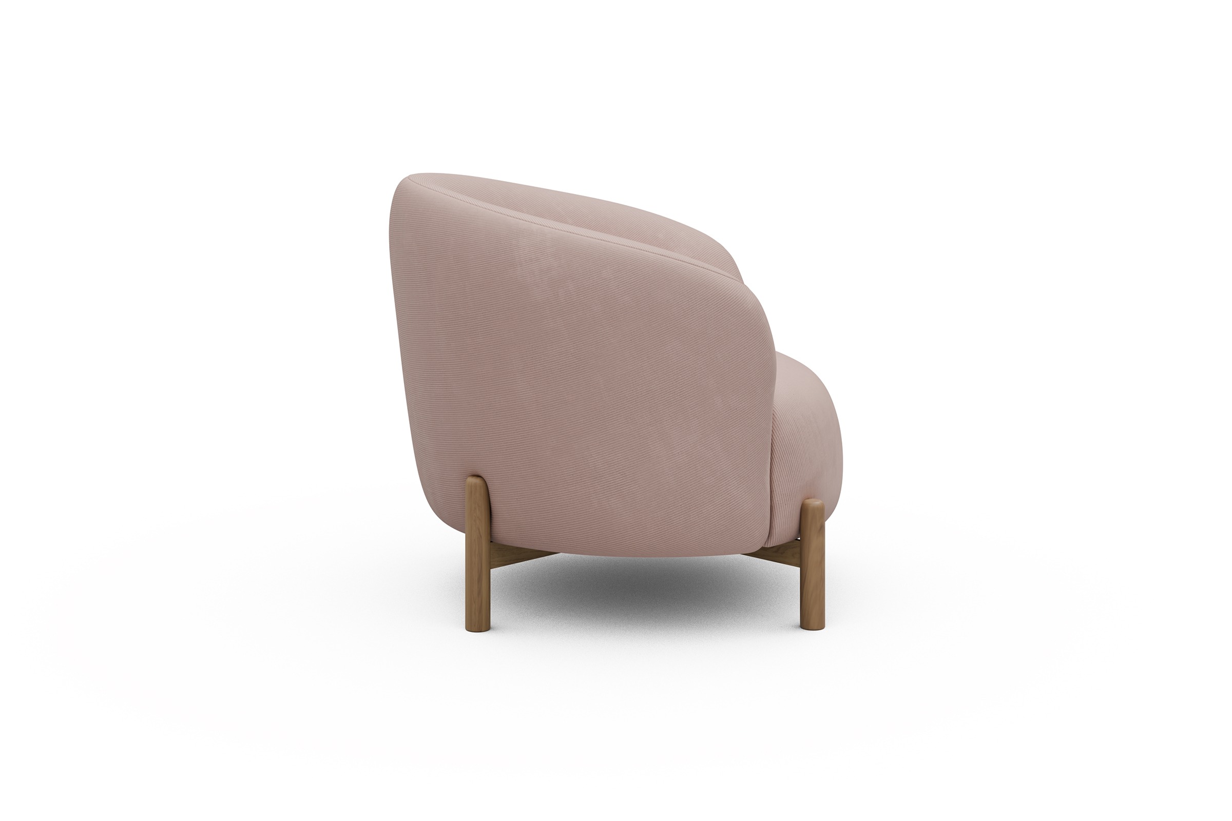 Sessel Ronda Holzbeine Eiche Natur Cordufine-Blush