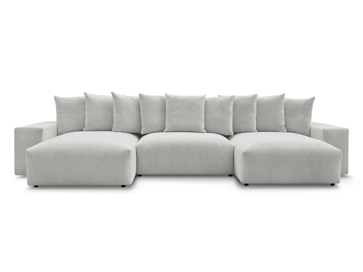 Bobochic Voltaire Wohnlandschaft 420 × 174 cm Melange-Stoff Hellgrau