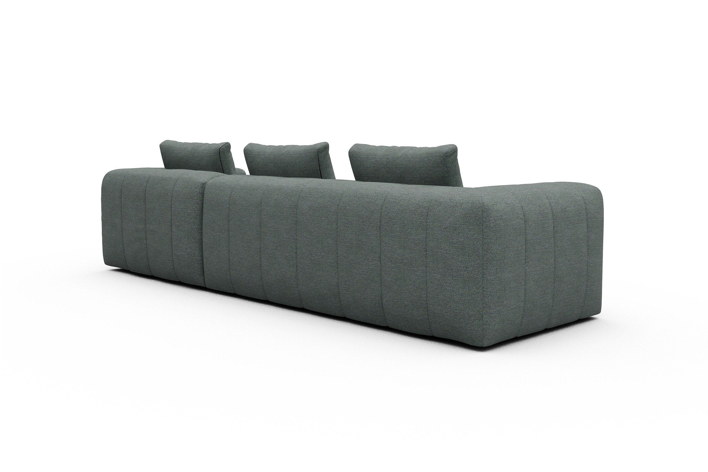 Ecksofa Hugo 2,5-Sitzer Armlehne links mit Chaiselongue Carreno-Ice-Blue