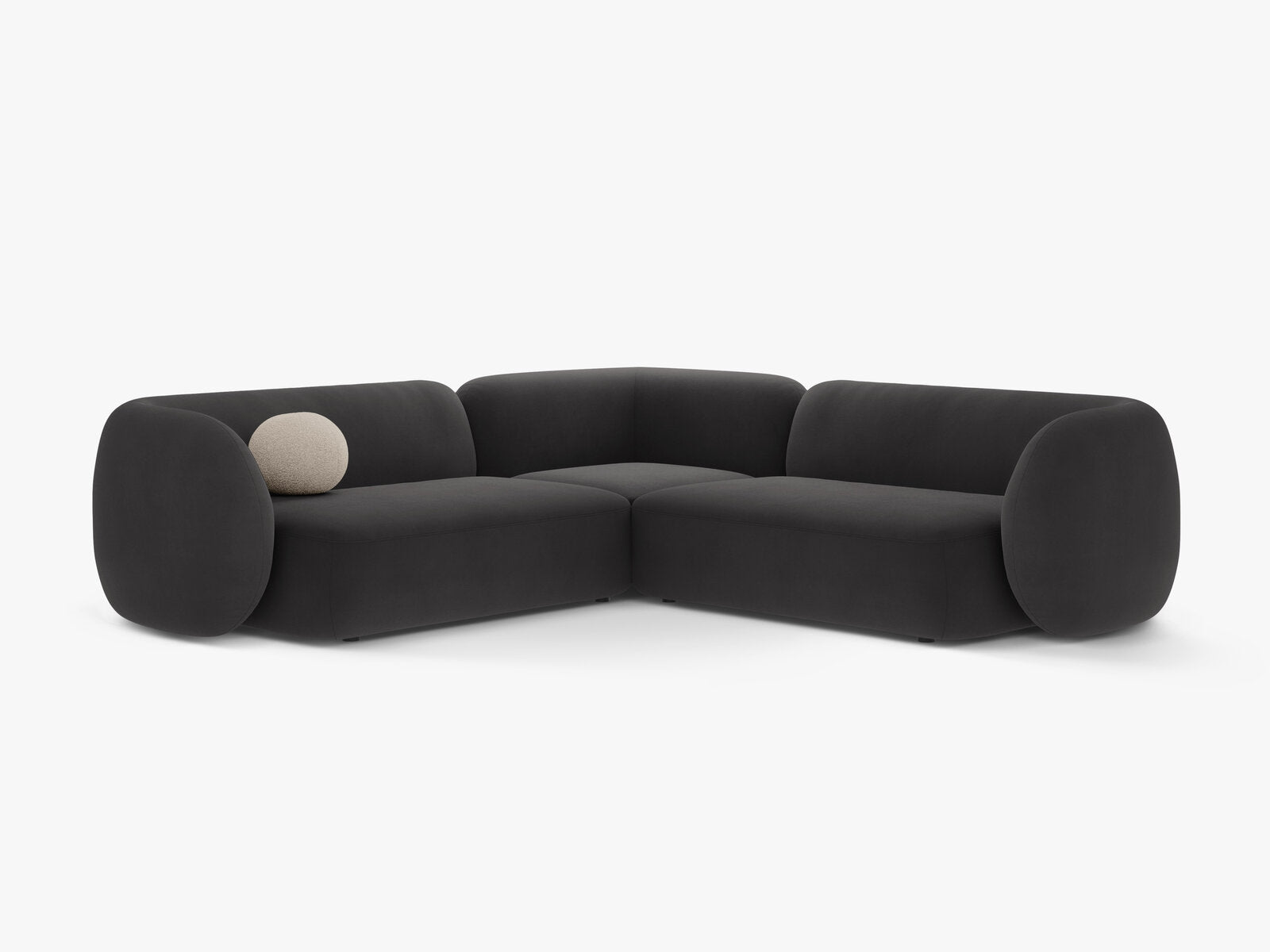 Micadoni Ecksofa Kate 5-Sitzer Samt Dunkelgrau