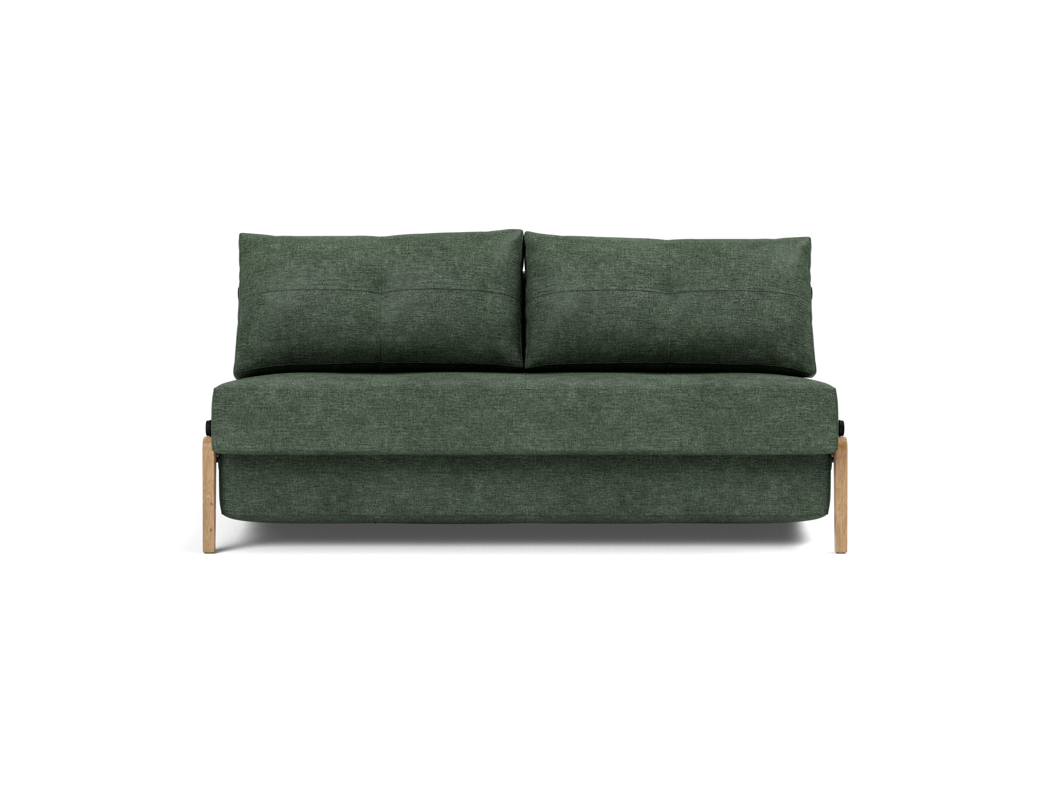 Schlafsofa Cubed 160 Flachgewebe Avella 281-Pine-Green Beine Eiche