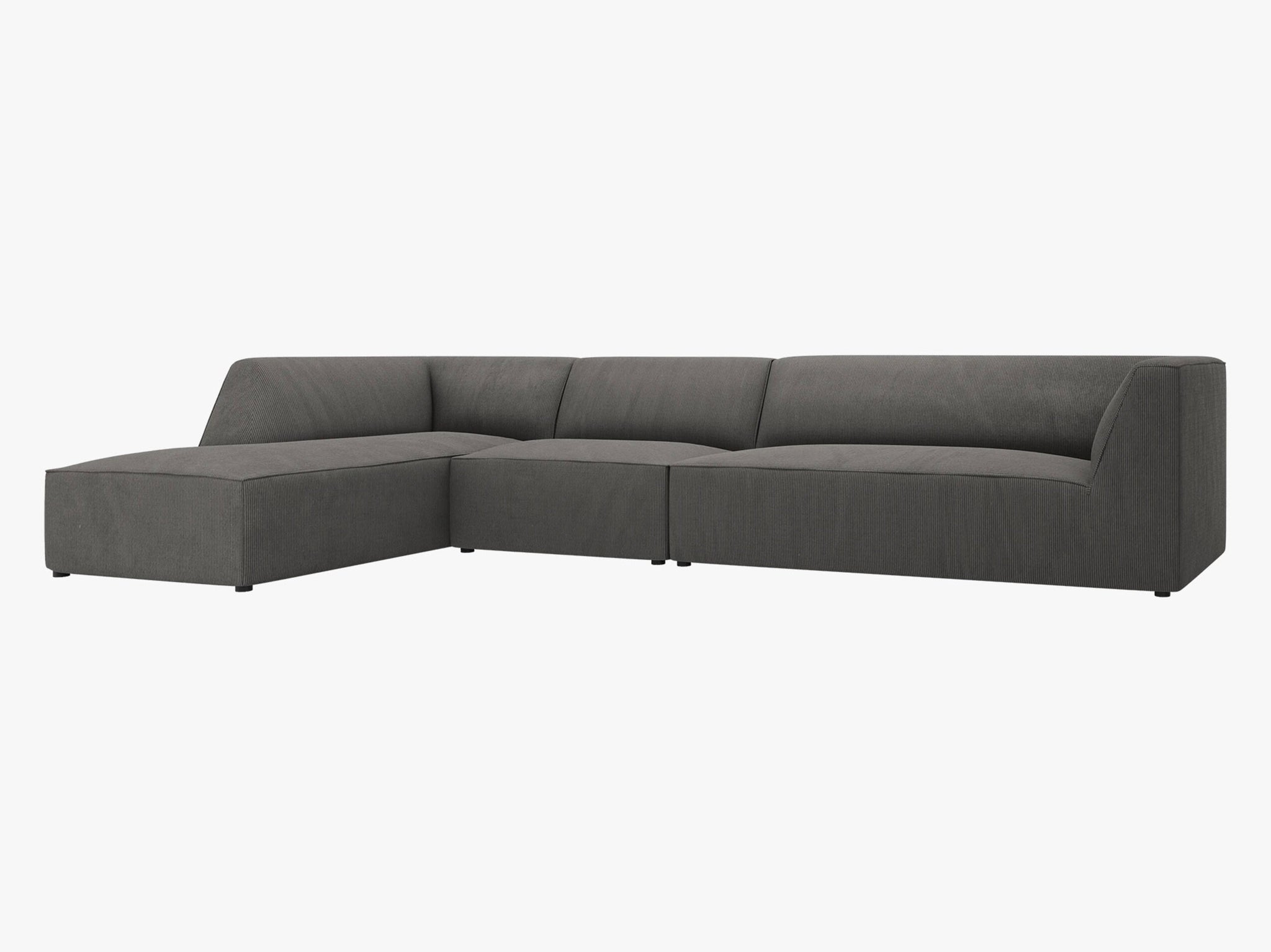 Micadoni Ecksofa Ruby 5-Sitzer Links Kord Scala Dunkelgrau