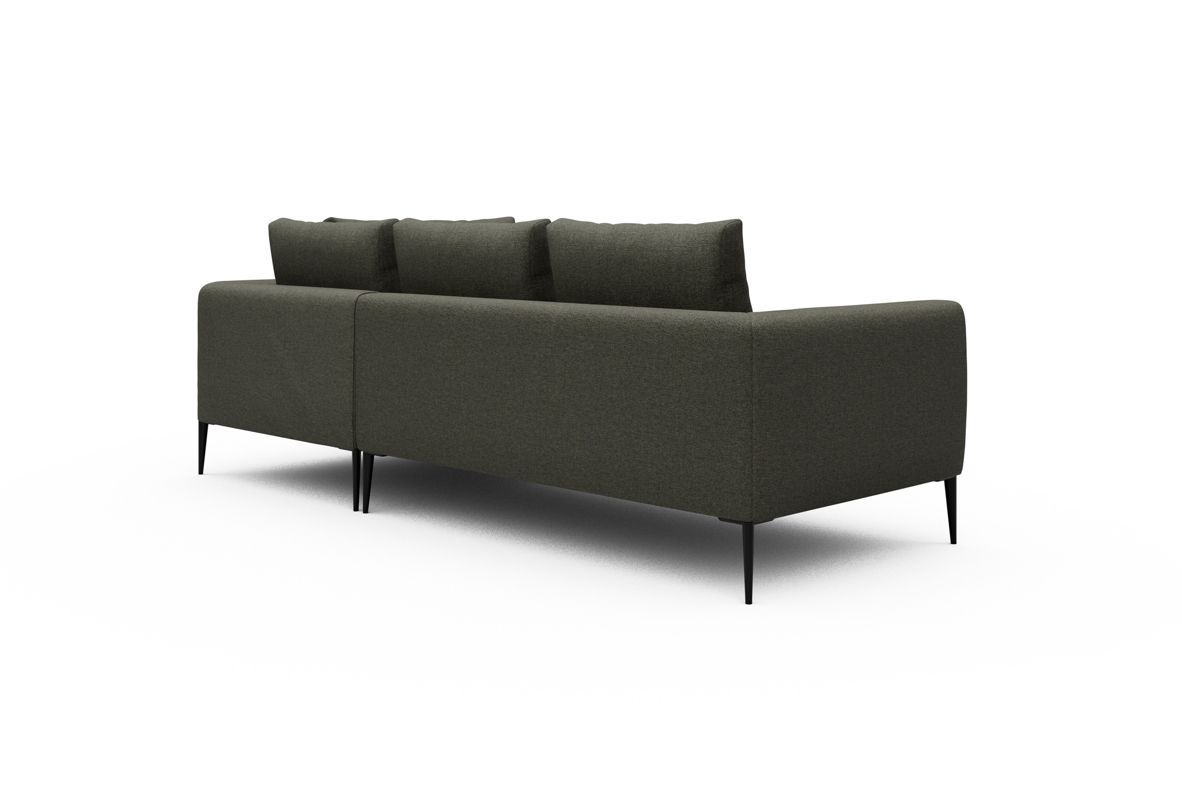 Ecksofa Paul Relax-Ecke rechts mit 2-Sitzer Sama-Winter-Moss