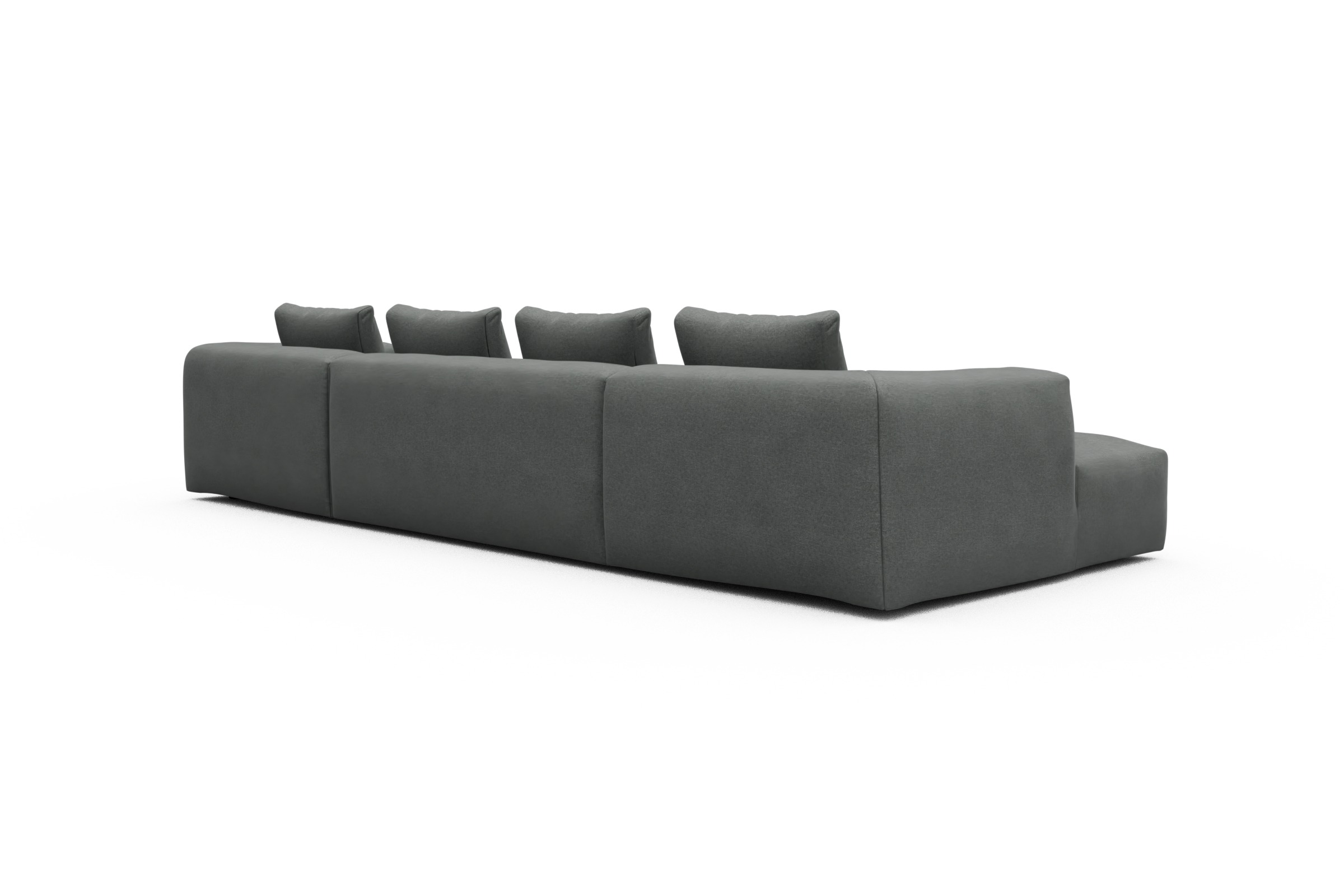 Wohnlandschaft Fred mit 2-Sitzer und Chaiselongue beidseitig Satya-Steel