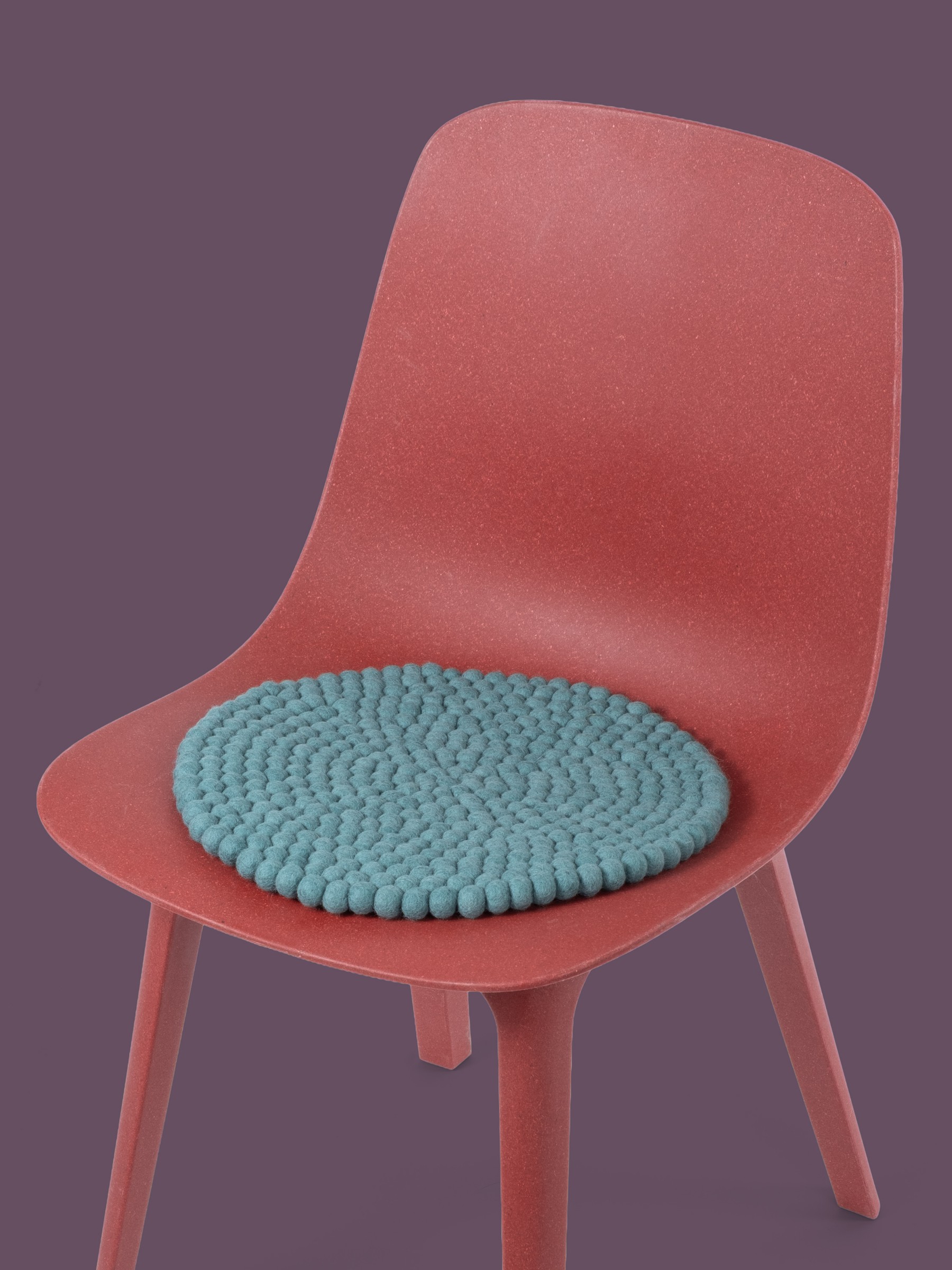 myfelt Taro Filzkugel-Sitzauflage Aqua Ø 36 cm