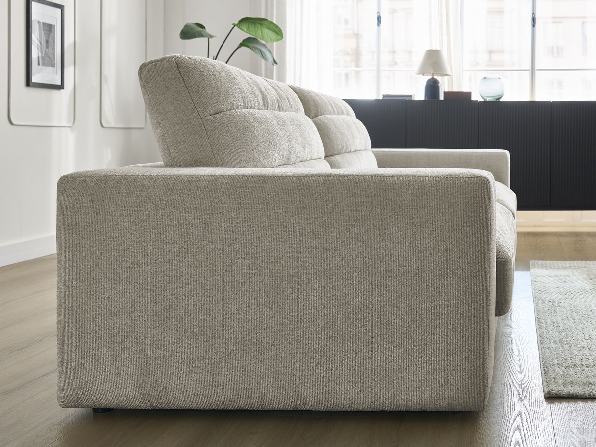 Bobochic Sierra Sofa 3-Sitzer Strukturstoff Taupe