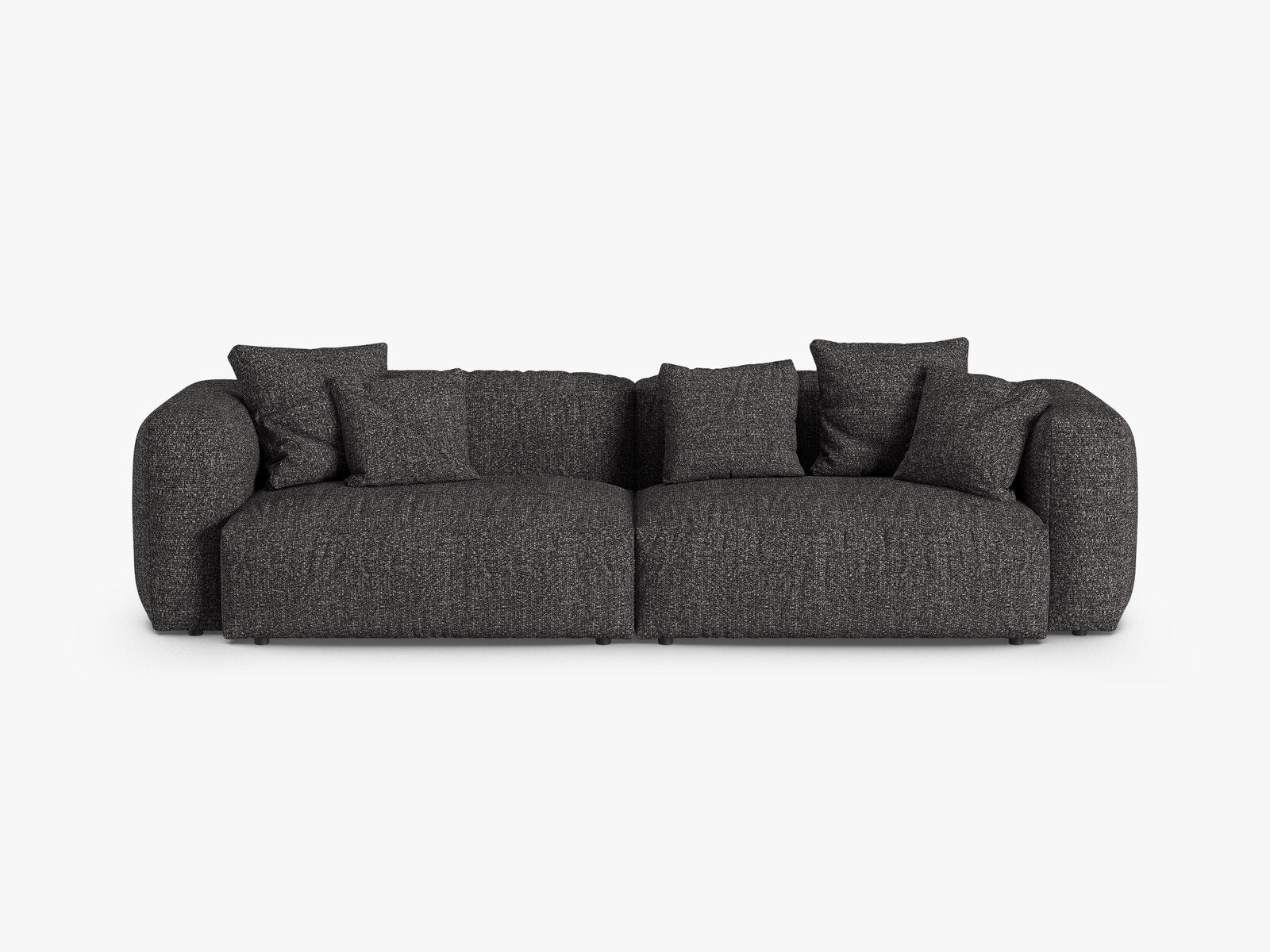 Micadoni Sofa Martina 4-Sitzer 90cm Sitztiefe Boucle Monet Anthrazit