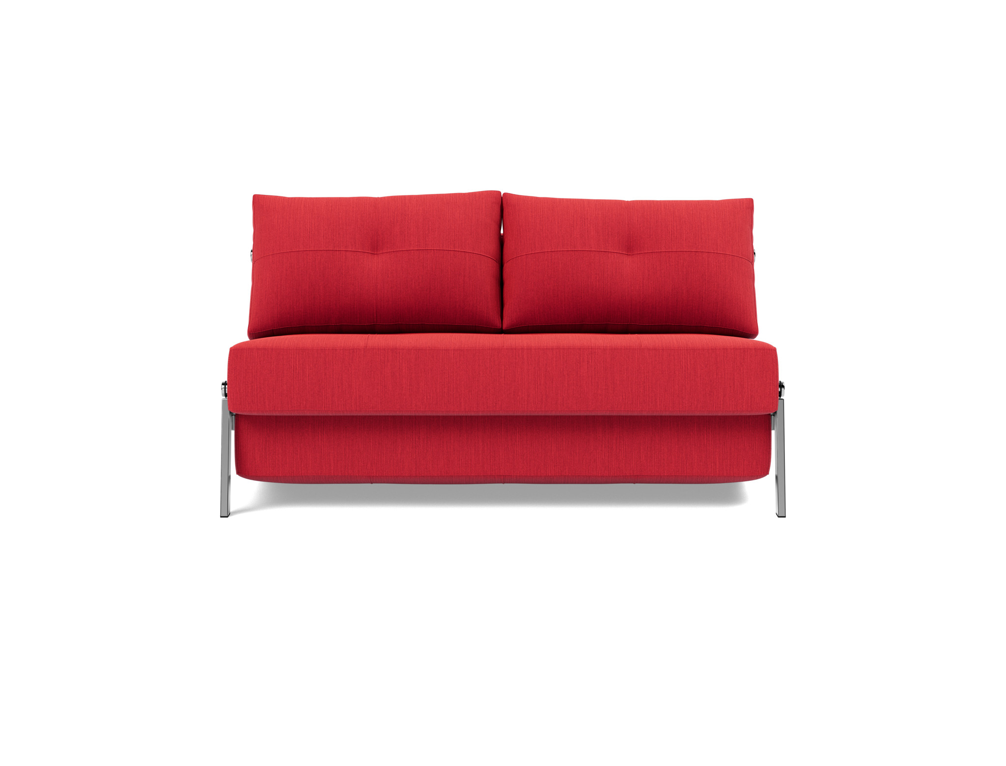 Schlafsofa Cubed 140 Flachgewebe Elegance 511-Red Beine Chrom
