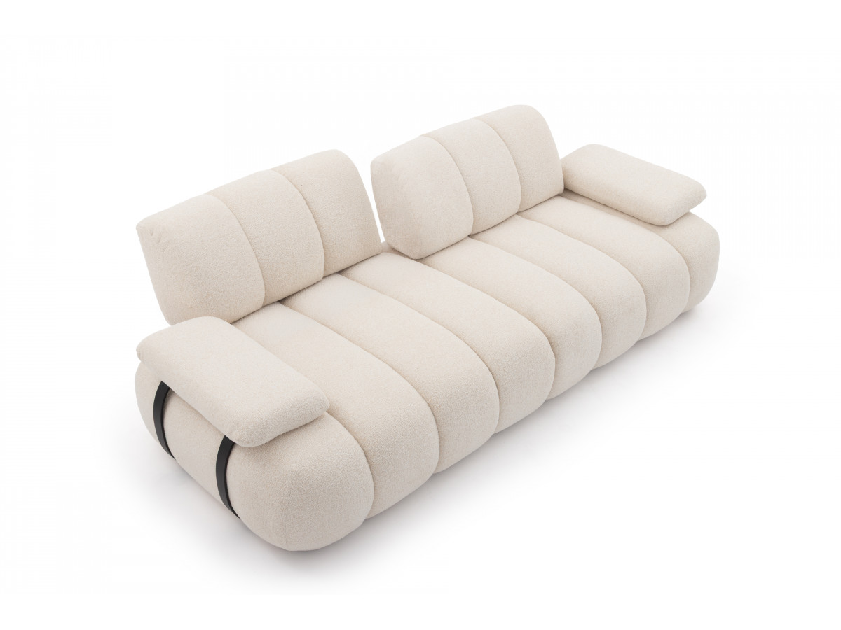 Bobochic Rivoli Sofa 4-Sitzer Melange-Stoff Beige