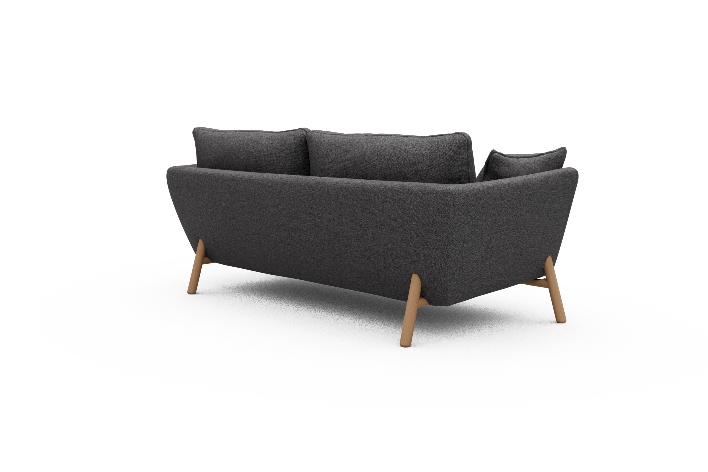 Sofa Emil 2-Sitzer Beinfarbe Eiche Natur Sama-Antracite
