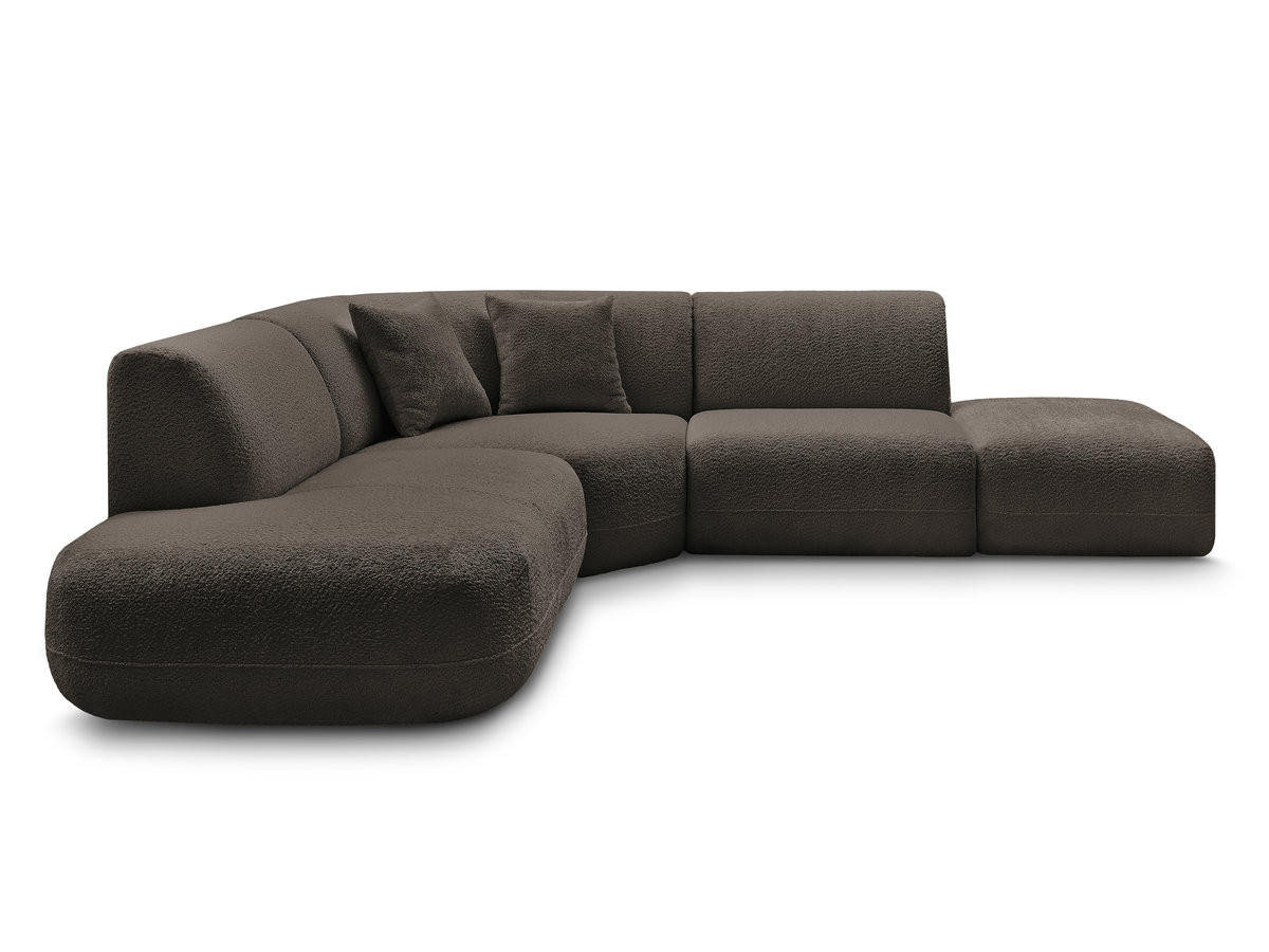 Bobochic Anda Ecksofa 279 × 264 cm Chenille Braun Ecke links