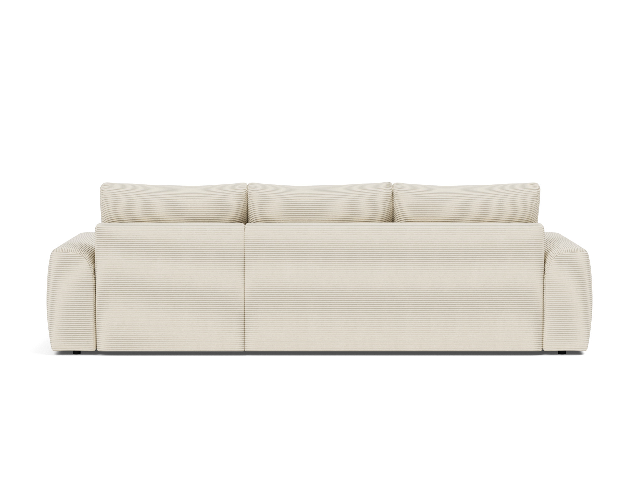 Schlafsofa Norum mit Chaiselongue und Chunky-Armlehnen Kord Corduroy 594-Ivory
