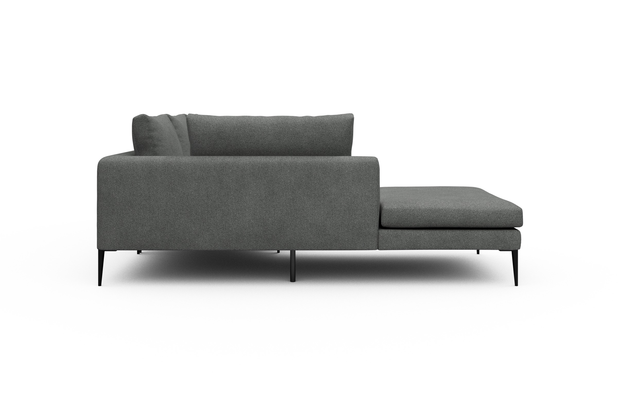 Ecksofa Paul Relax-Ecke links mit 2-Sitzer Boucle-Ash-Grey