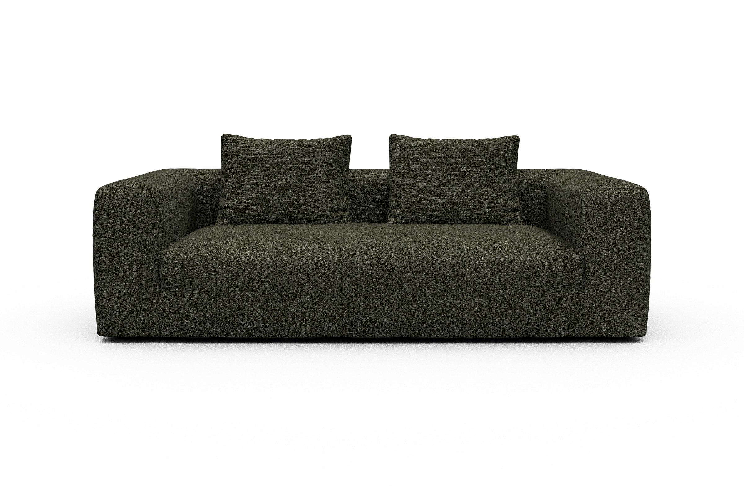 Sofa Hugo 3-Sitzer Boucle-Forest-Green