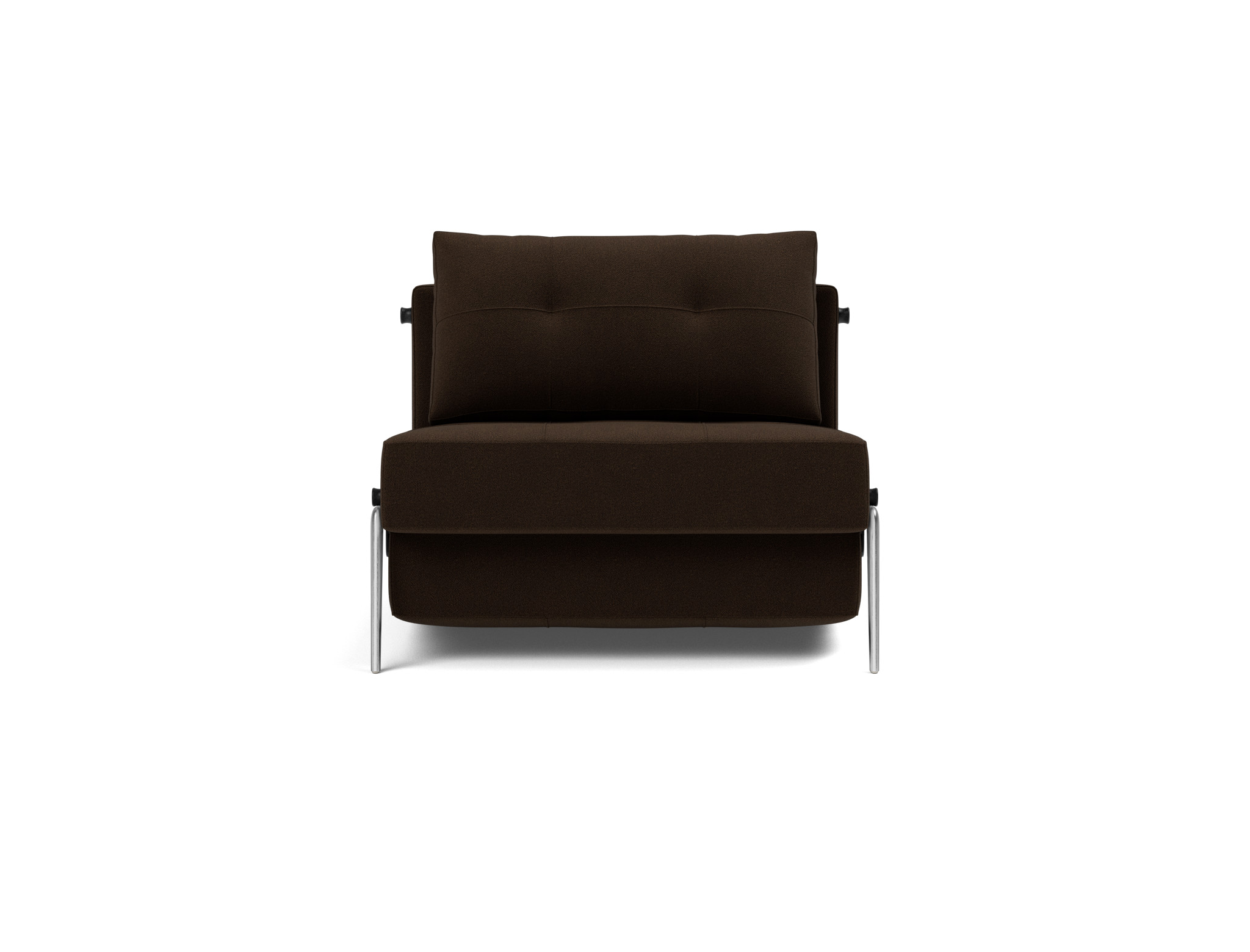 Schlafsessel Cubed 90 Strukturierter Stoff Taura 358-Chocco Beine Aluminium