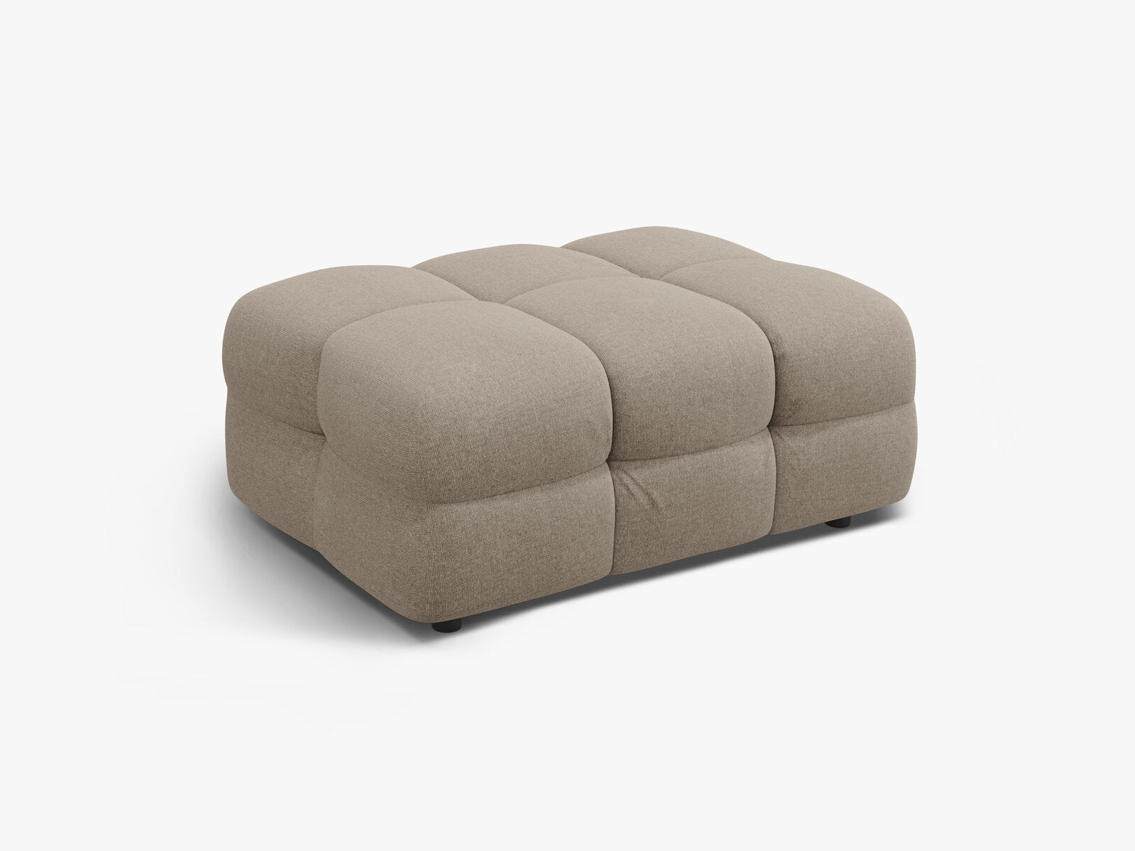 Micadoni Hocker Kendal 1-Sitzer Strukturierter Stoff Dunkelbeige