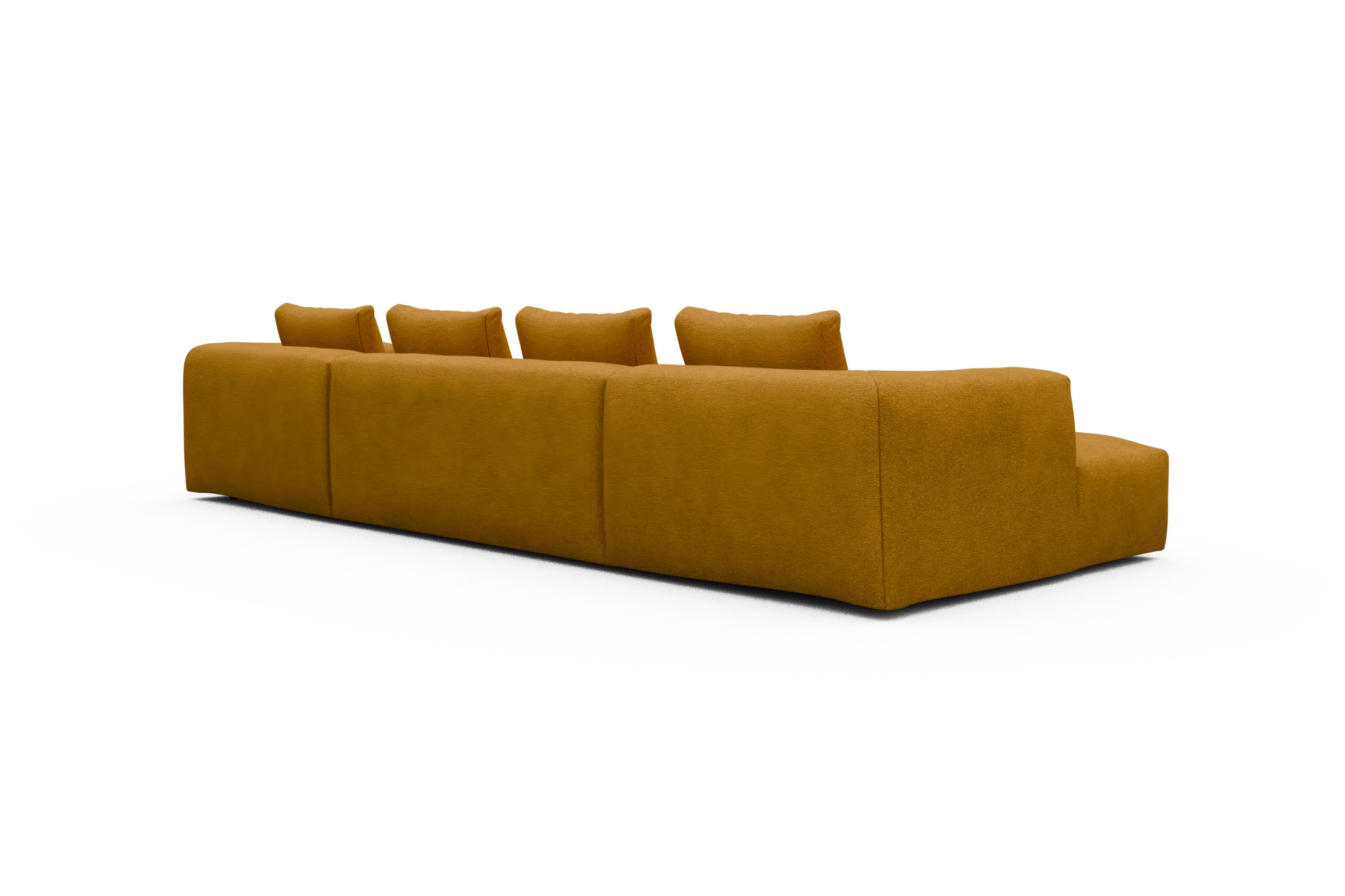 Wohnlandschaft Fred mit 2-Sitzer und Chaiselongue beidseitig Boucle-Ochre