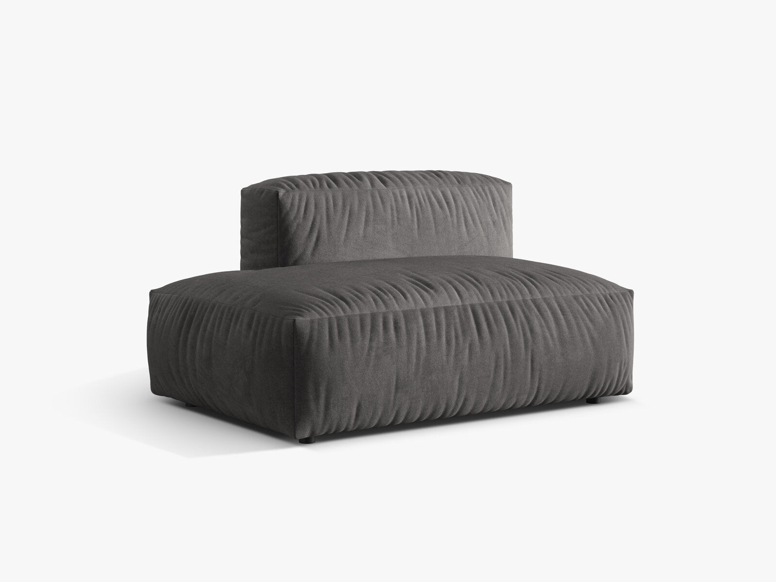 Micadoni Ecksofa-Modul Martina 1-Sitzer Links Samt Grau