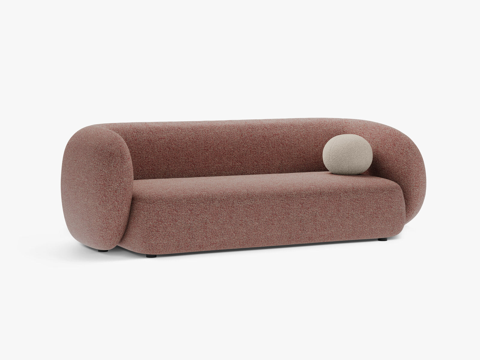 Micadoni Sofa Kate 3-Sitzer Strukturierter Stoff Puente Rosa Melange