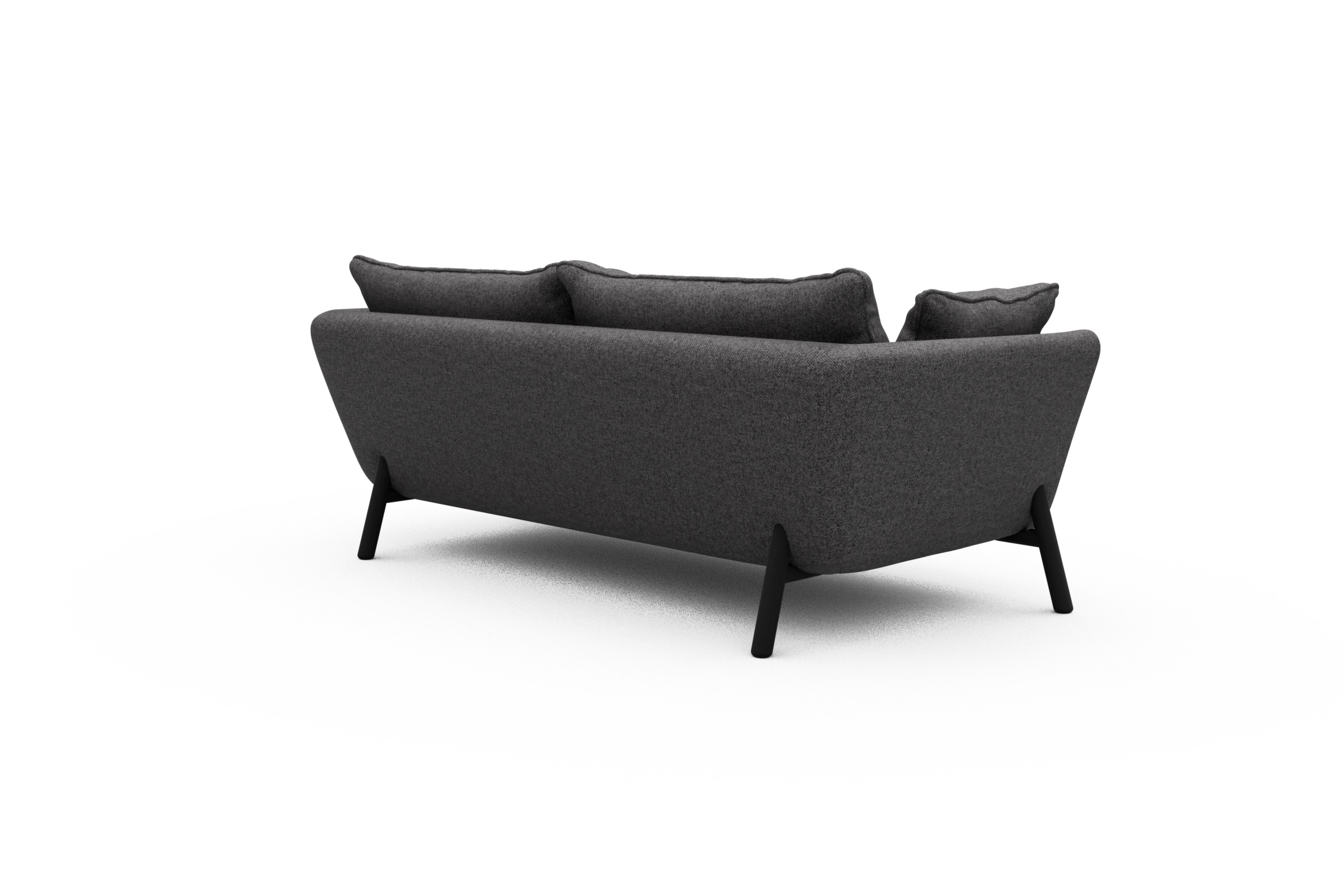 Sofa Emil PREMIUM 2-Sitzer Beinfarbe Eiche Schwarz Sama-Antracite