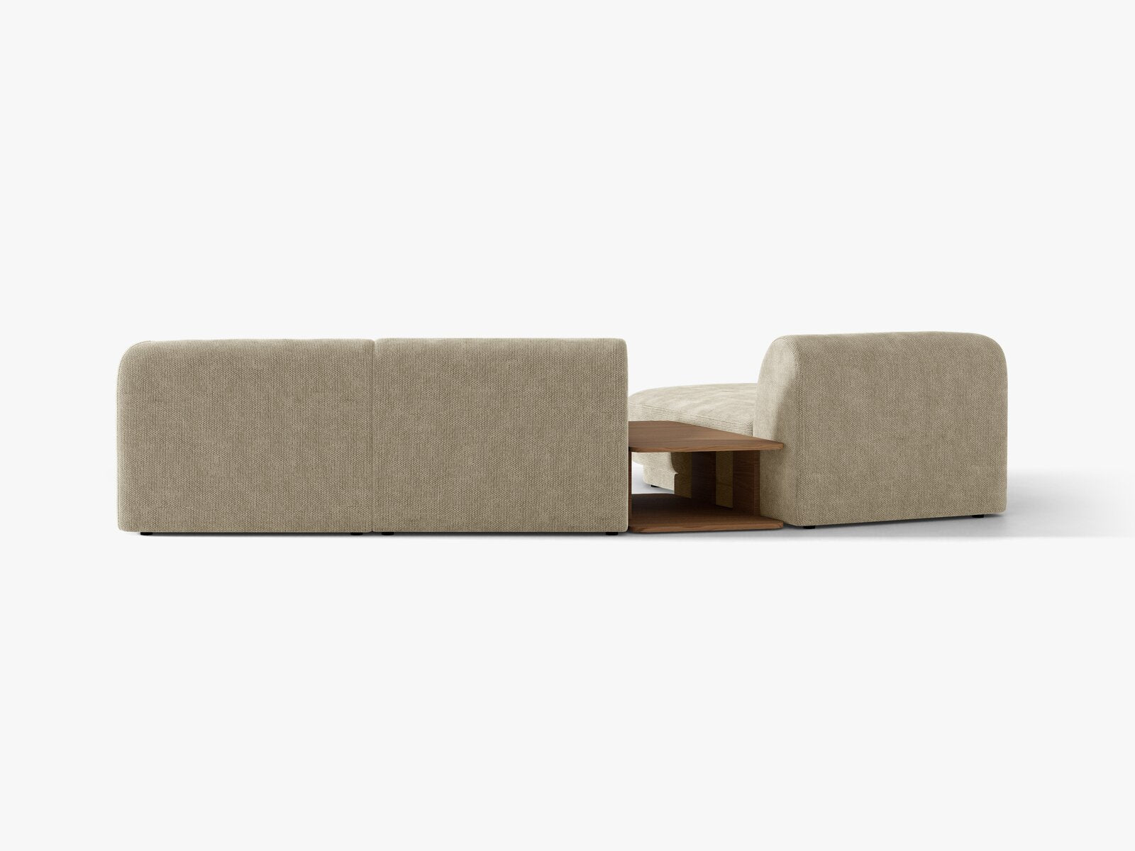 Micadoni Modulares Sofa Miley mit Recamiere 3-Sitzer Links Chenille Eden Dunkelbeige